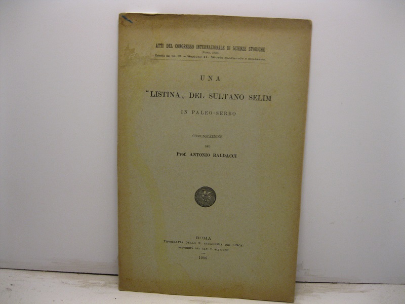 Una 'listina' del sultano Selim in paleo-serbo