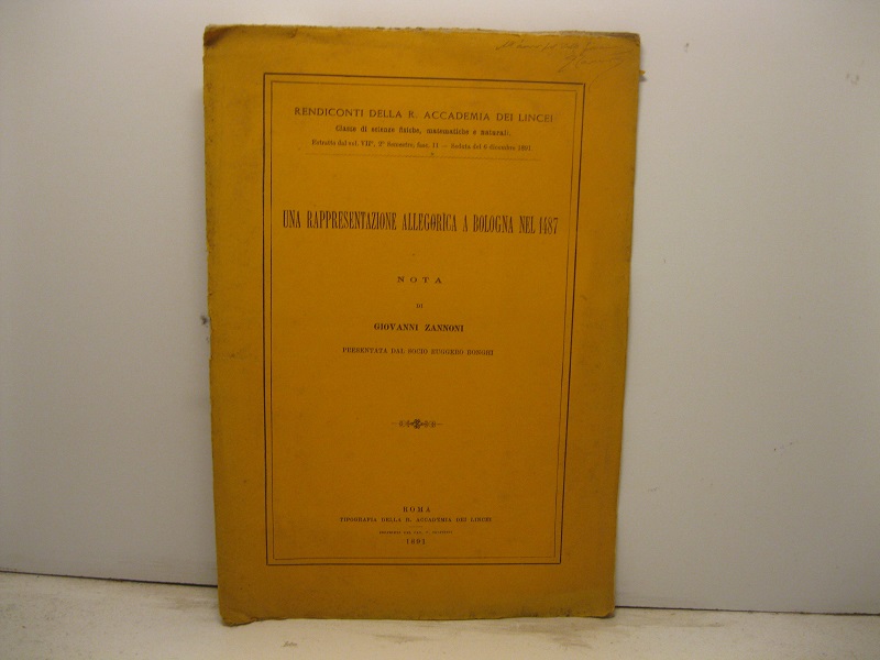 Una rappresentazione allegorica a Bologna nel 1487. Nota presentata dal …