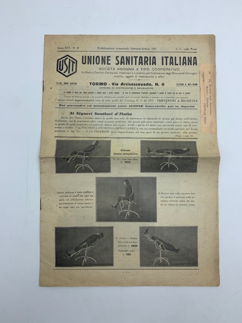 Unione sanitaria italiana. Societa' fra medici, dentisti, farmacisti, veterinari.per il …