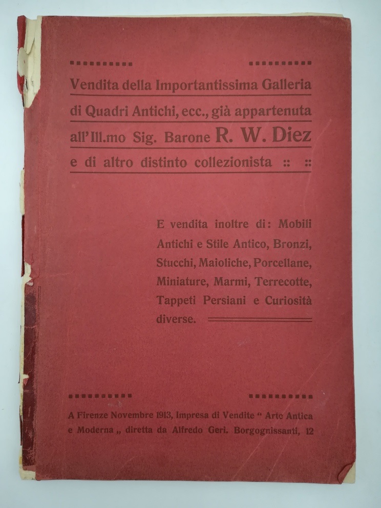 Vendita al pubblico incanto della importantissima Galleria di quadri antichi …