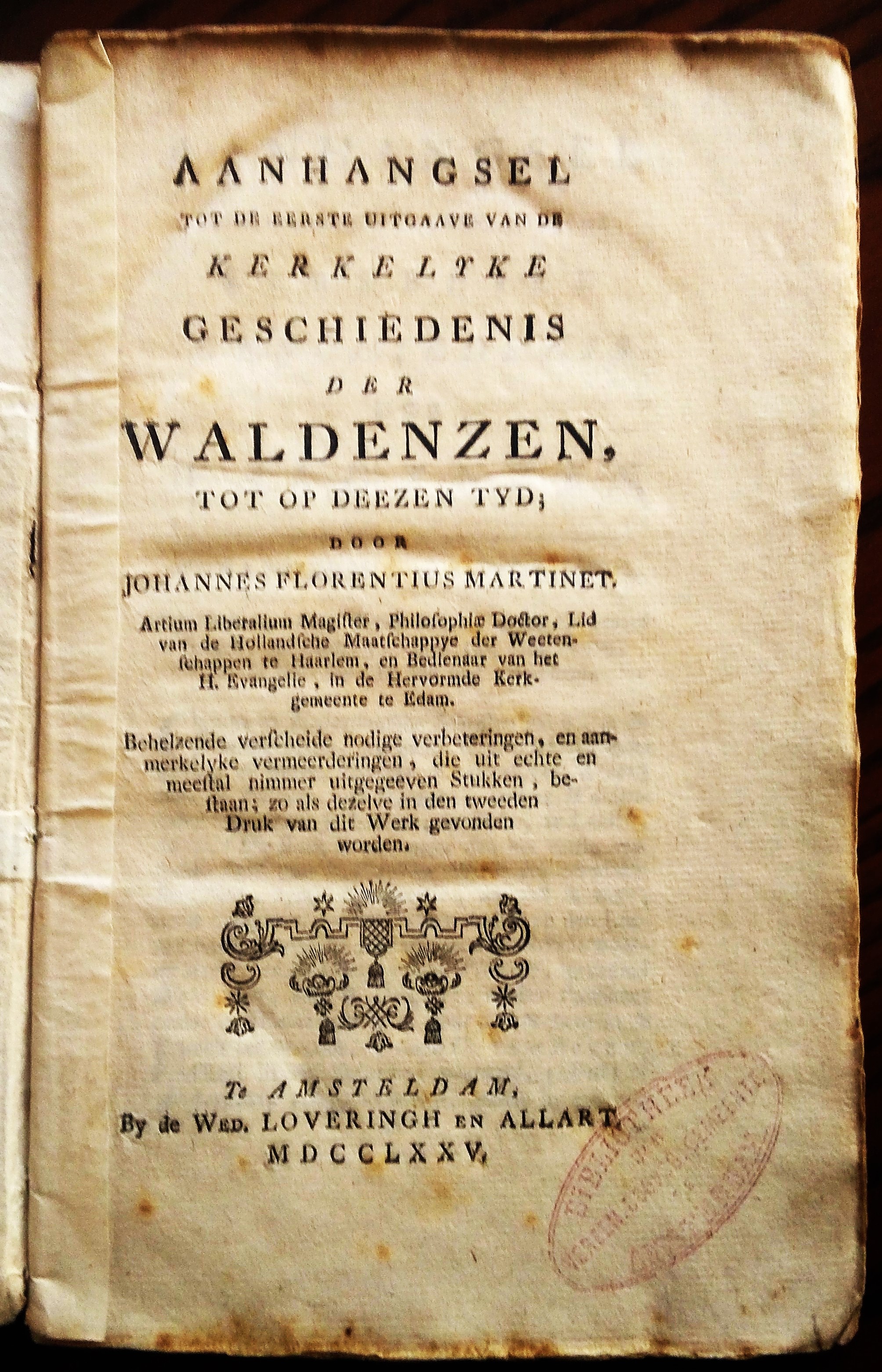 (Appendice alla prima - edizione della storia ecclesiastica dei Valdesi) …