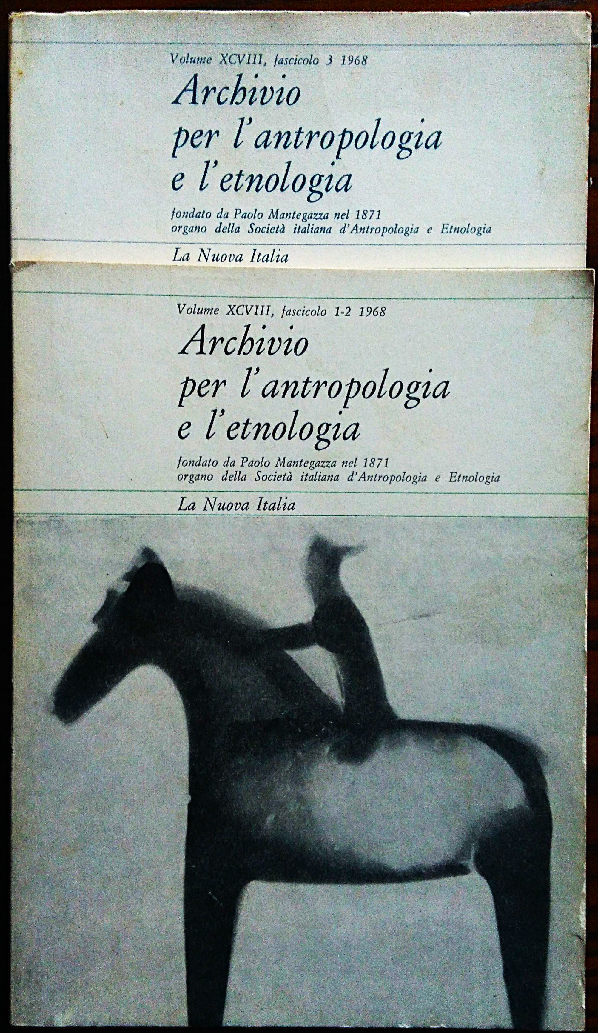 Archivio per l'antropologia e la etnologia fondato da Paolo Mantegazza. …