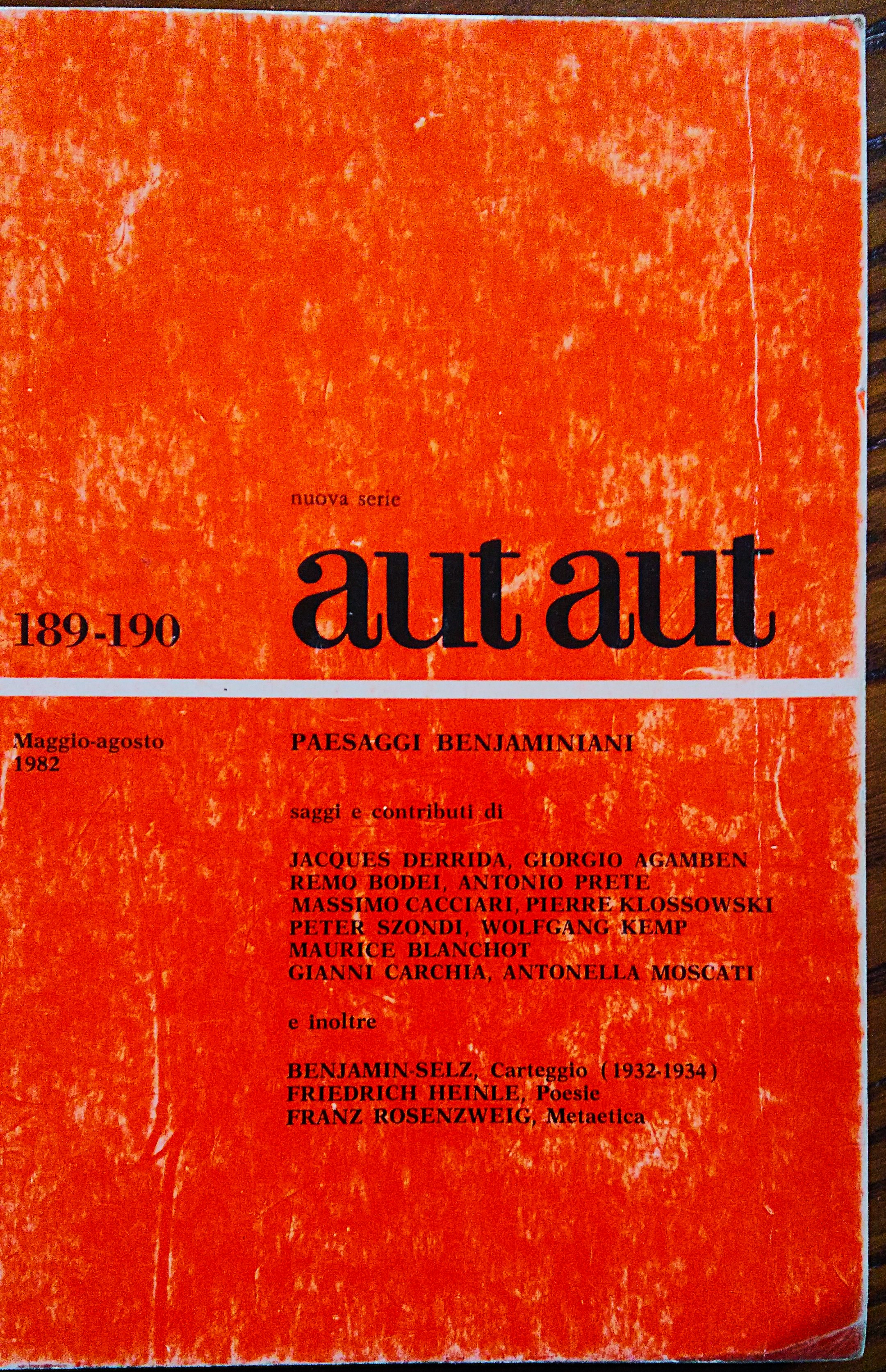 Aut Aut. rivista bimestrale fondata da Enzo Paci. Nuova serie …