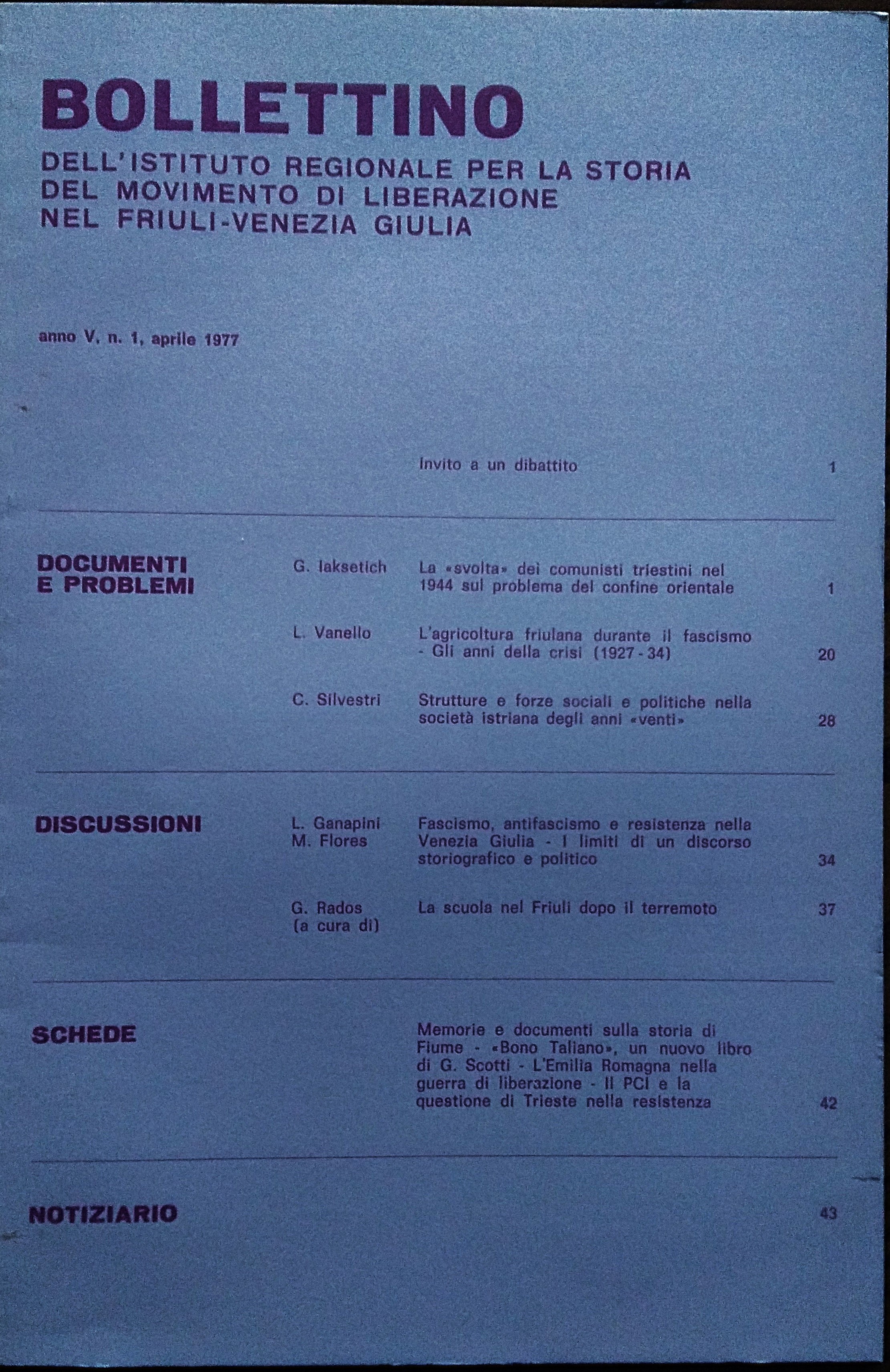 Bollettino dell' Istituto Regionale per la Storia del Movimento di …