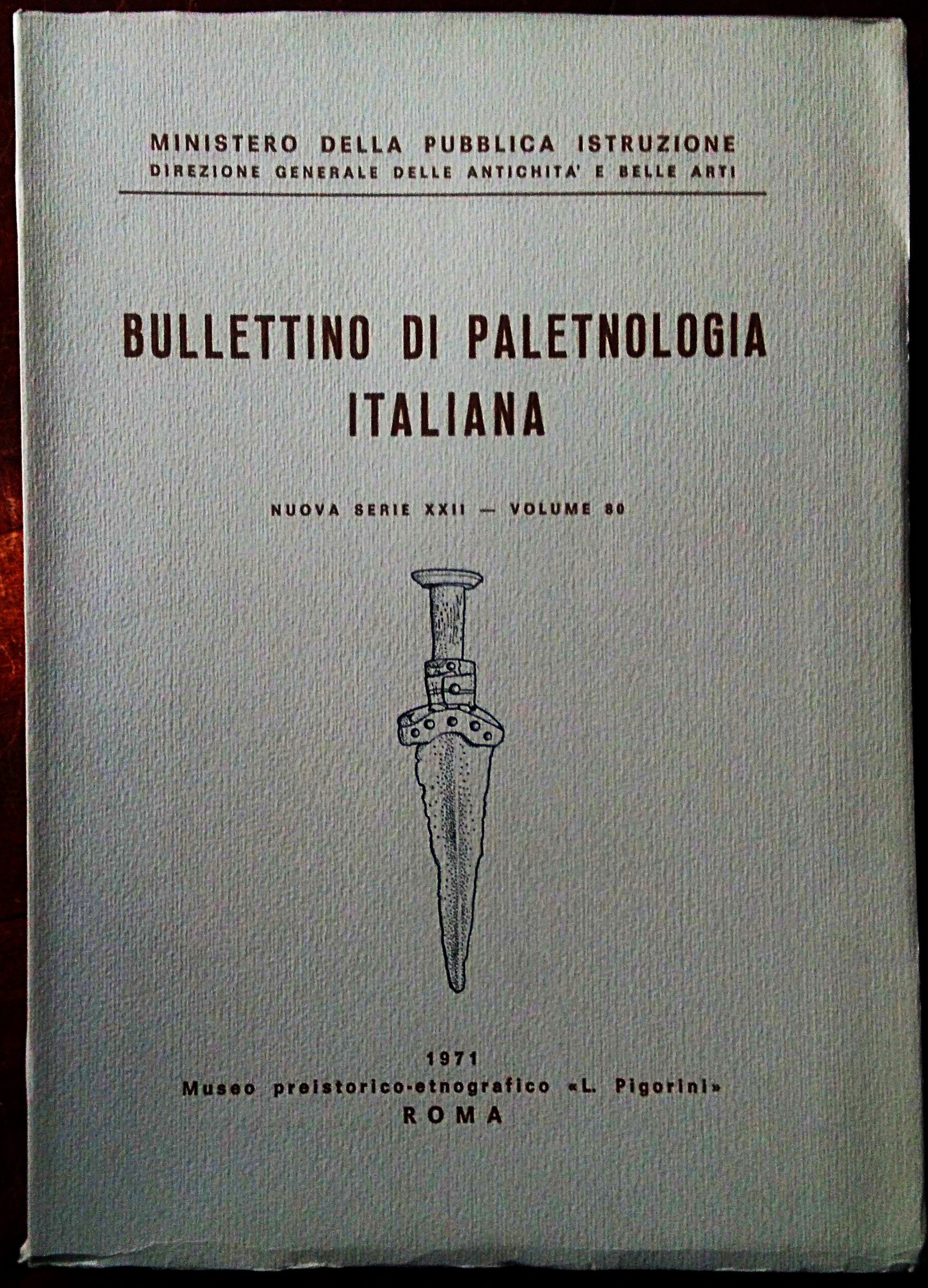 Bollettino di Paletnologia Italiana. Nuova Serie XXII - Volume 80, …