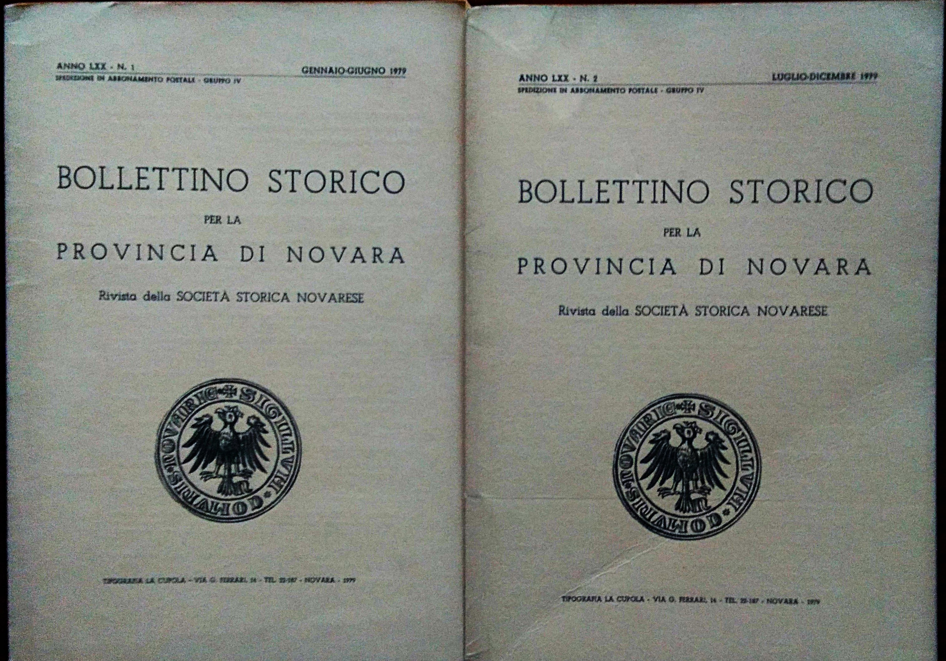 Bollettino storico per la provincia di Novara - Rivista della …