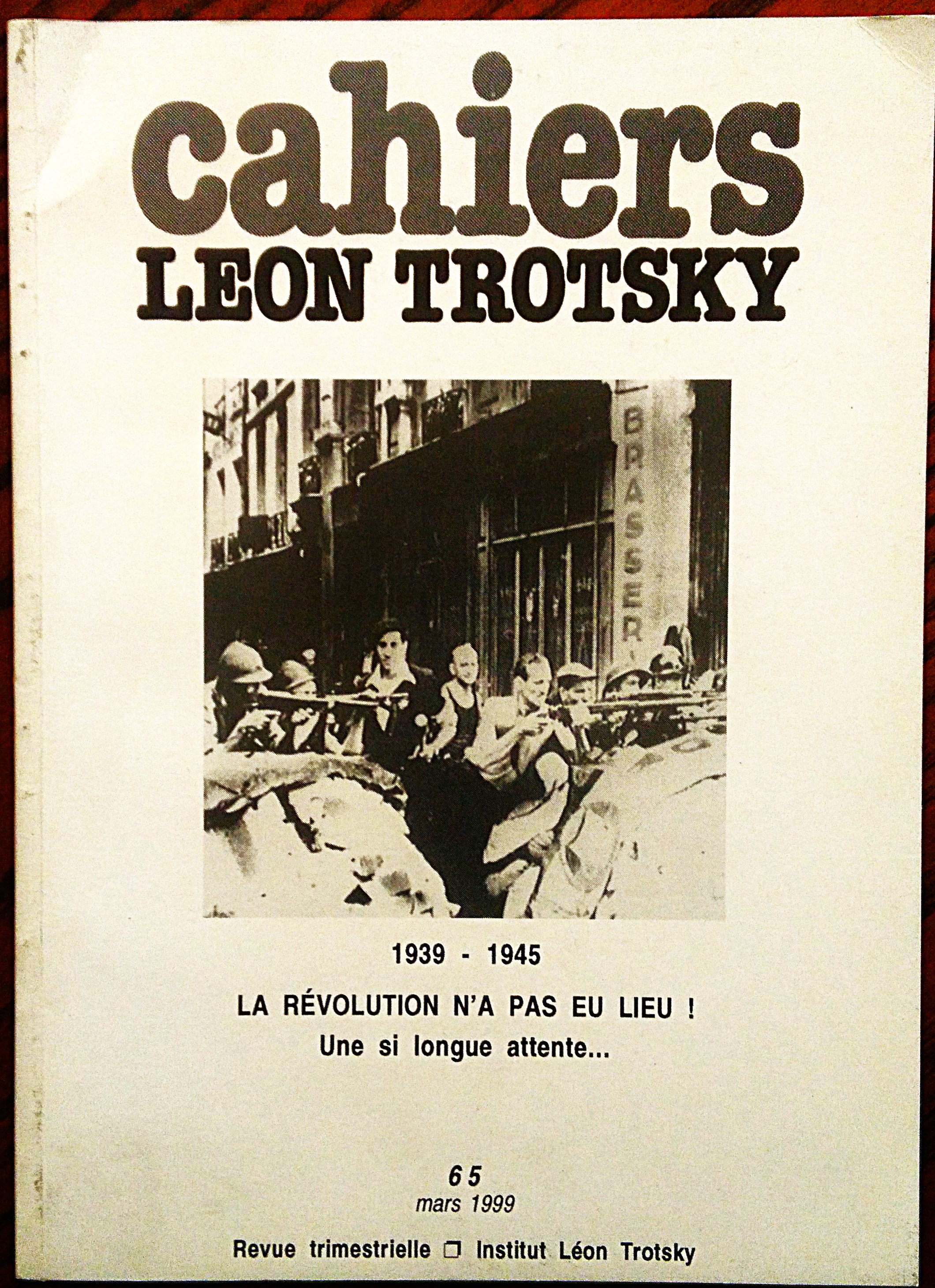 Cahiers Léon Trotsky n. 65, mars 1999.
