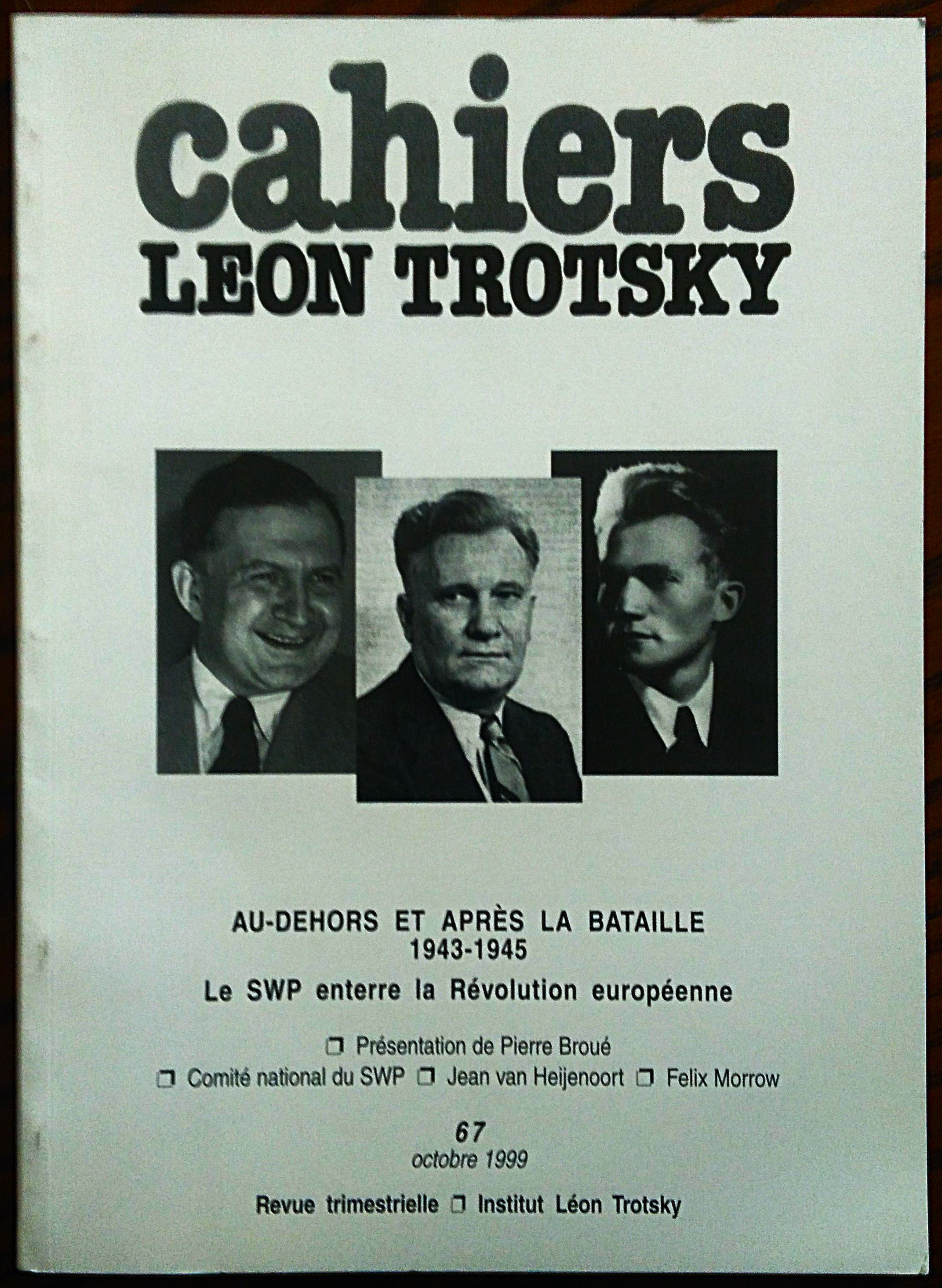 Cahiers Leon Trotsky n. 67 octobre 1999.