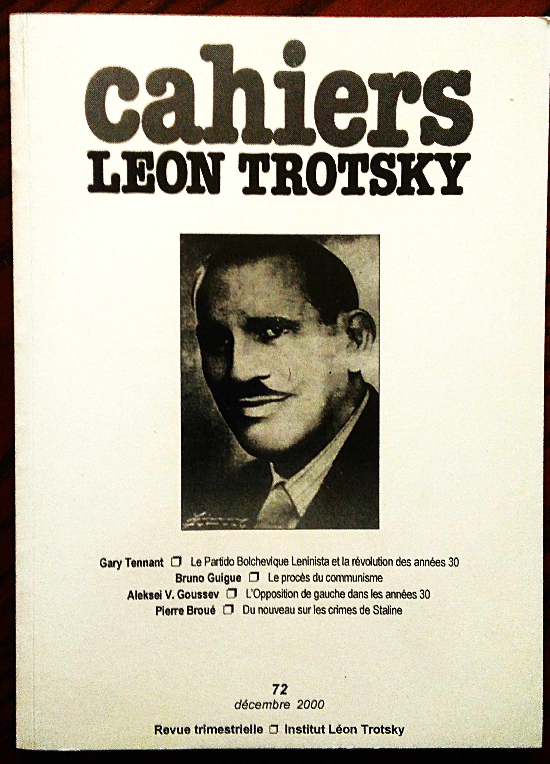 Cahiers Léon Trotsky n. 72, decémbre 2000.