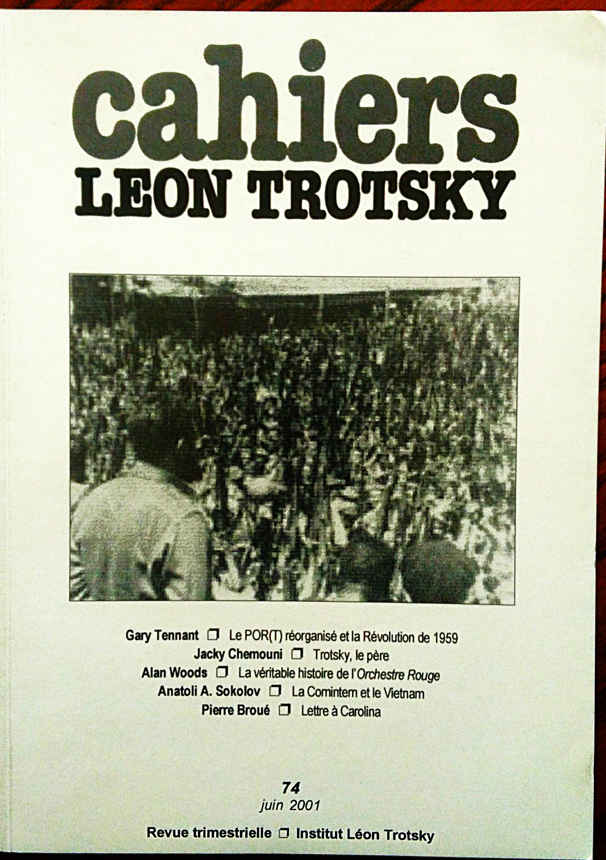 Cahiers Léon Trotsky n. 74, juin 2001