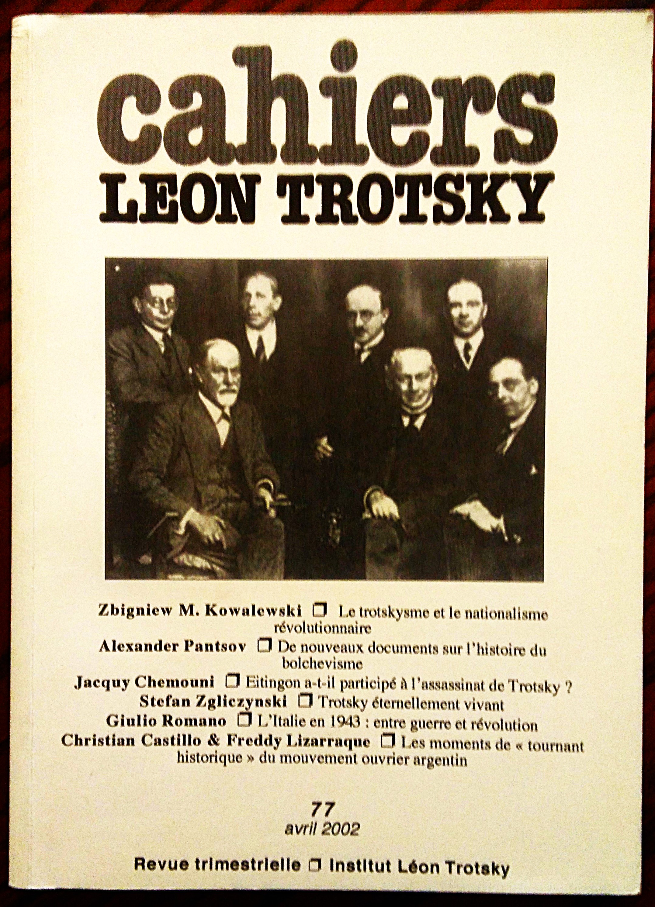 Cahiers Léon Trotsky n. 77, avril 2002.