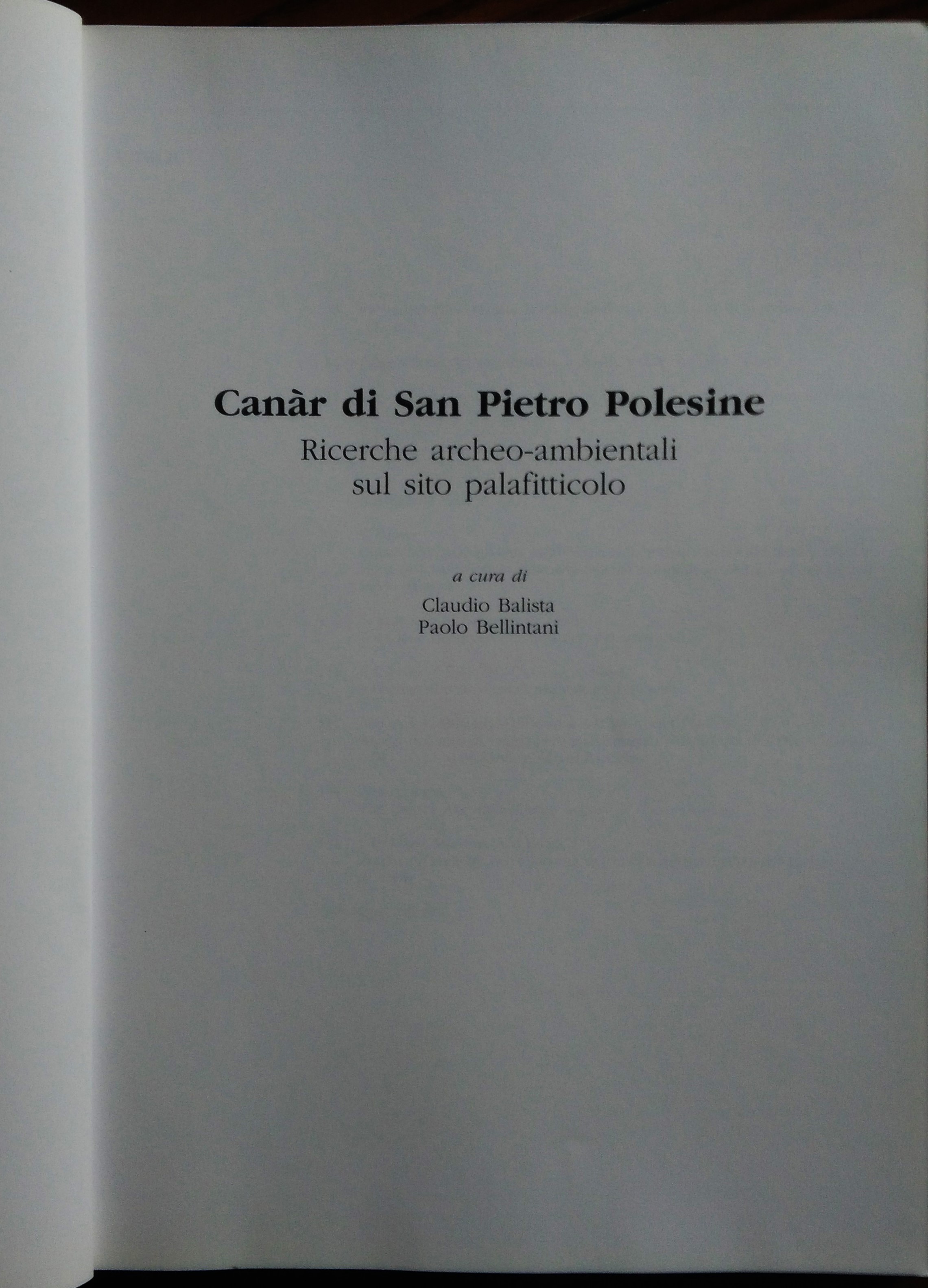 Canàr di San Pietro Polesine. Ricerche archeo-ambientali sul sito palafitticolo.