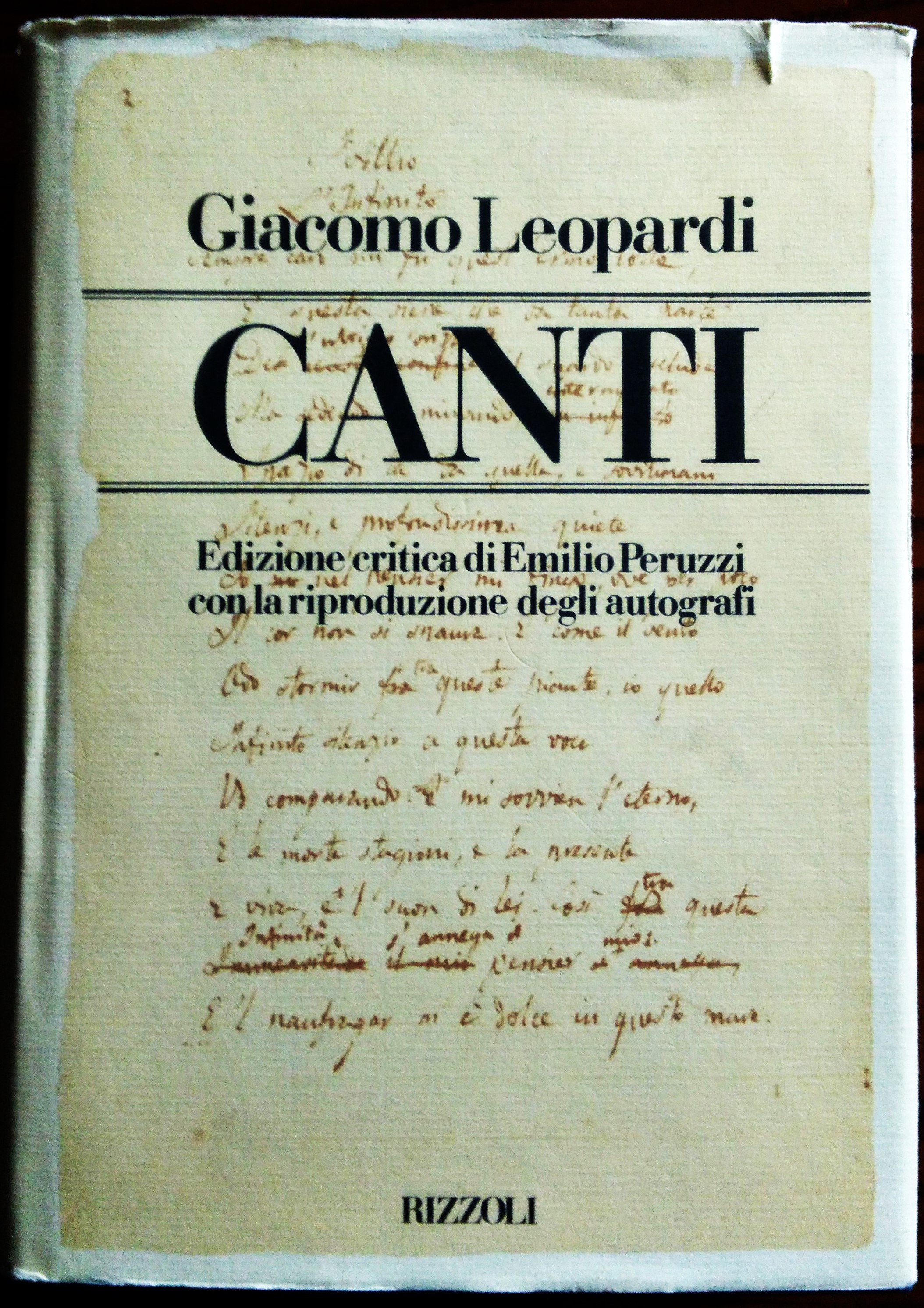 Canti. Edizione critica di Emilio Peruzzi con la riproduzione degli …