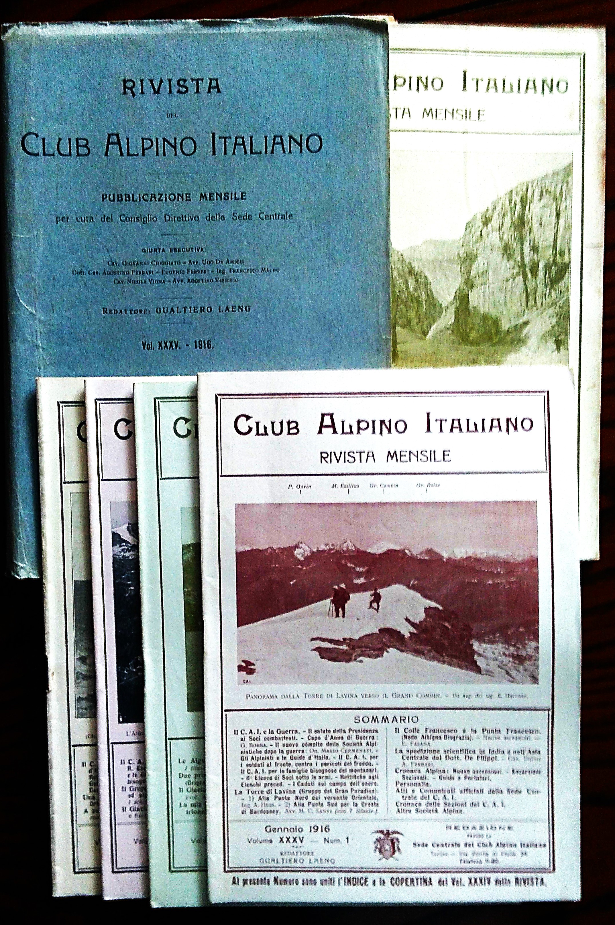 Club Alpino Italiano. rivista Mensile. Redattore Gualtiero Laeng. Vol. XXXV …