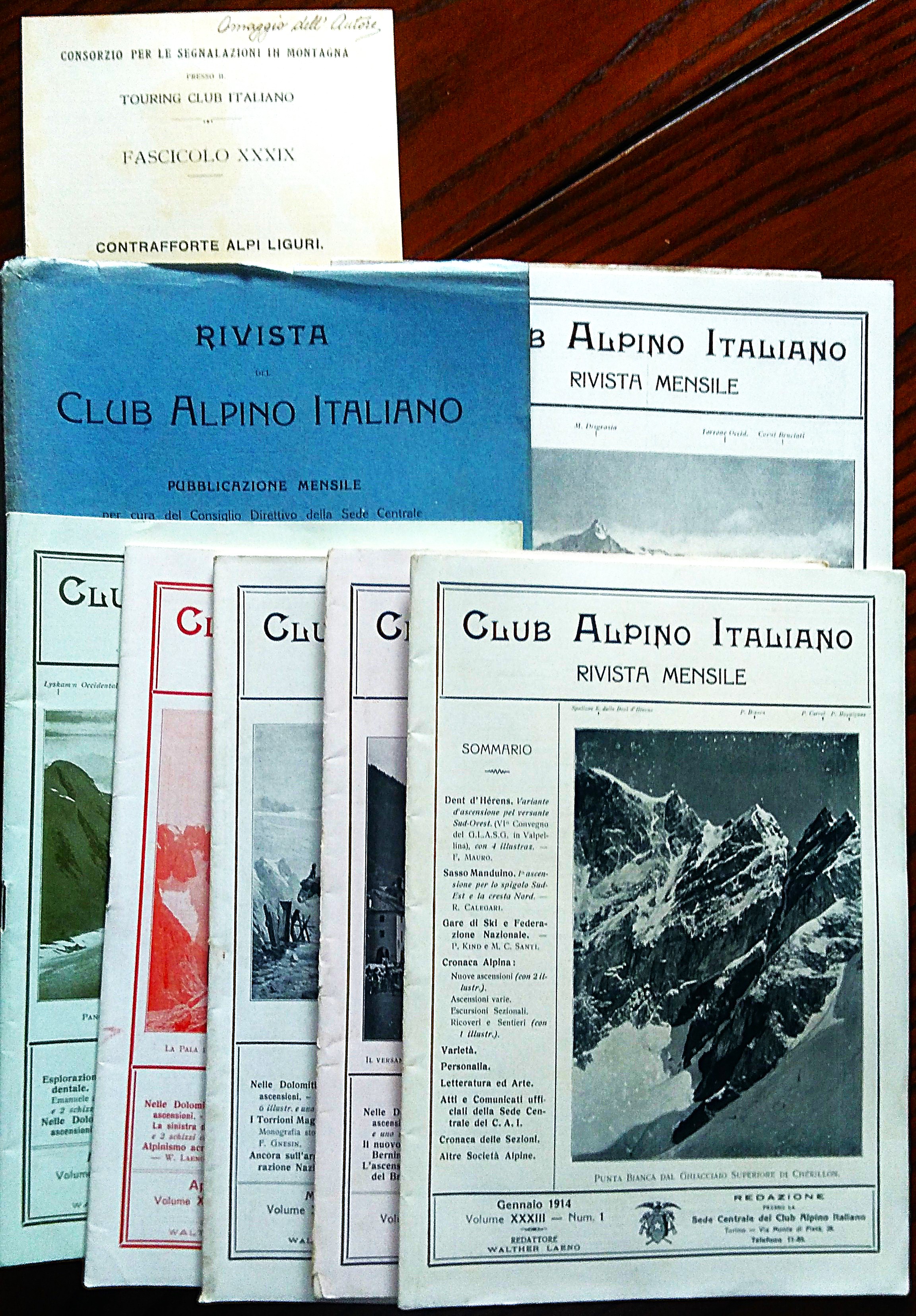 Club Alpino Italiano. Rivista mensile. Redattore Walther Laeng. Vol. XXXIII, …
