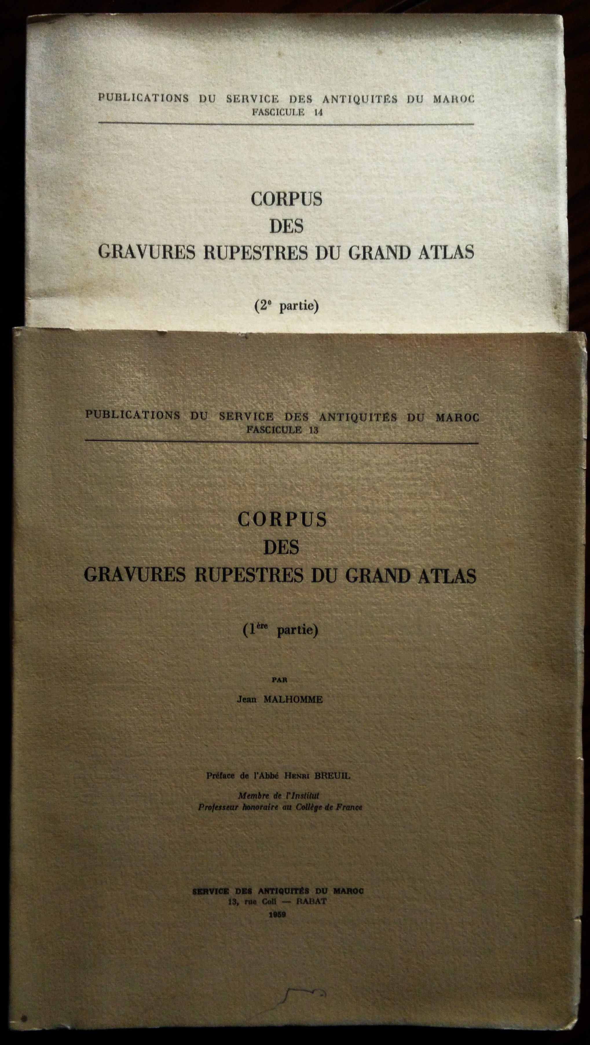 Corpus des gravures rupestres du grand Atlas. Preface de l'Abbé …