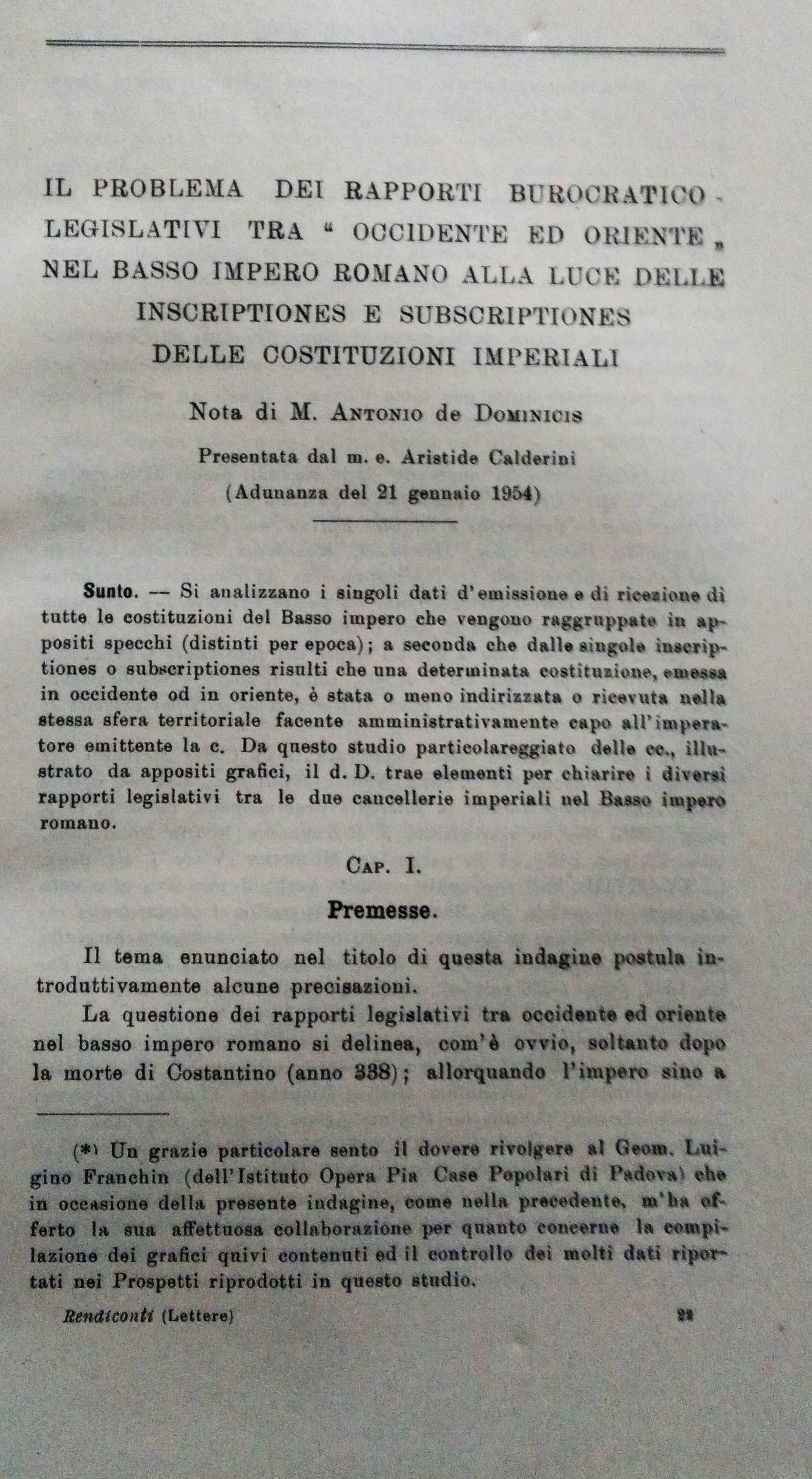 Il Problema dei Rapporti burocratico-legislativi tra "occidente ed oriente" nel …