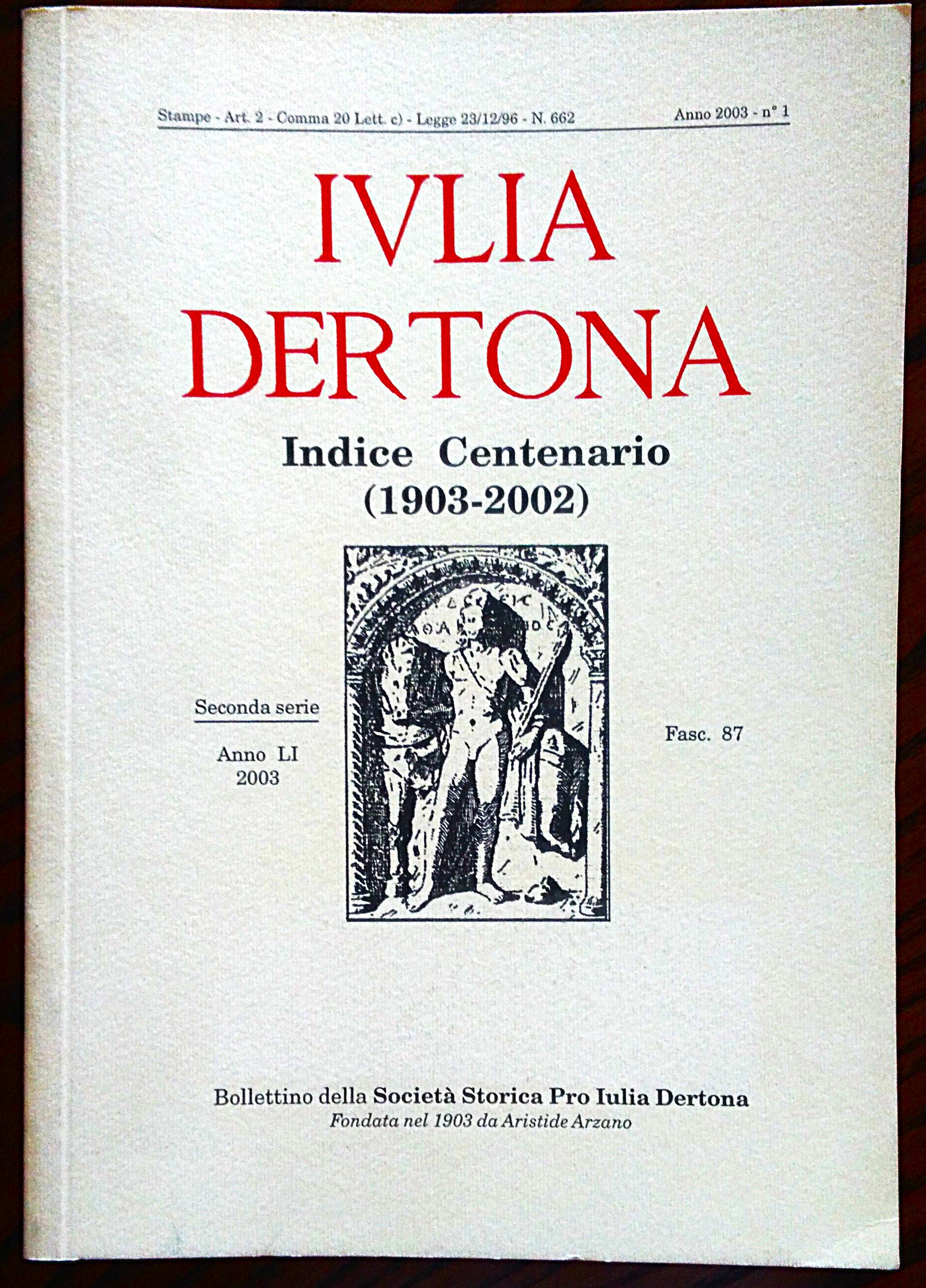 Indice Centenario (1903-2002). A cura di Giorgio Gatti e Paolo …