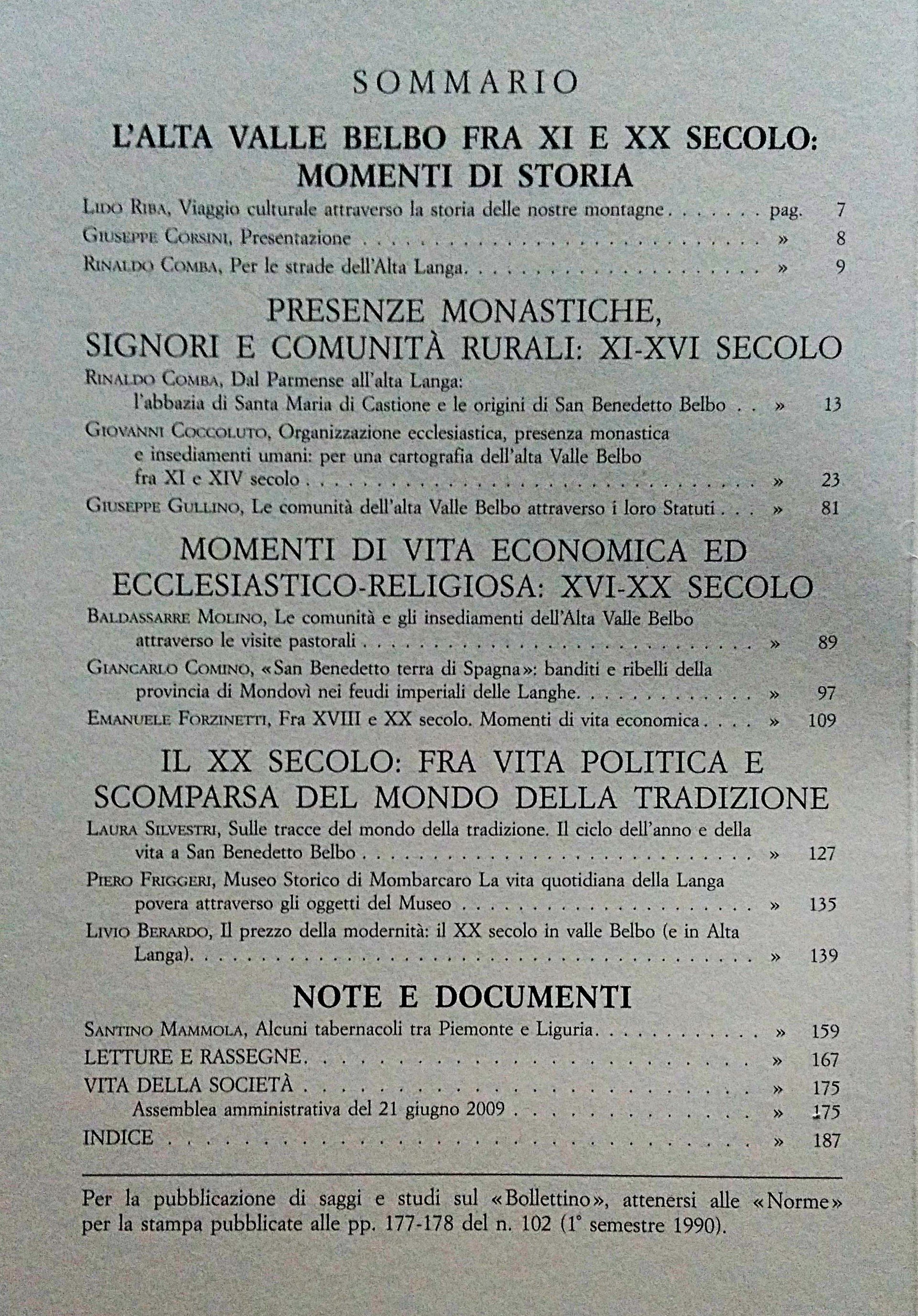 L'ALTA VALLE BELBO TRA XI E XX SECOLO: MOMENTI DI …