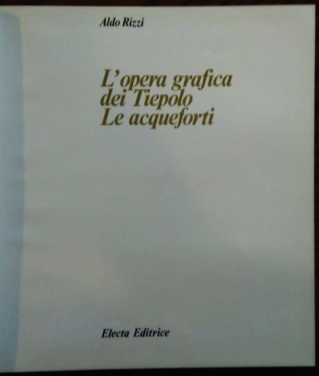 L'opera grafica dei Tiepolo. Le acqueforti.