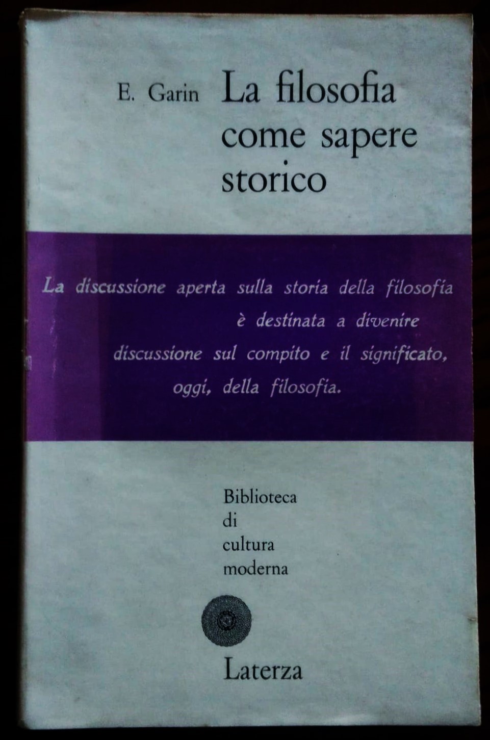 La filosofia come sapere storico.