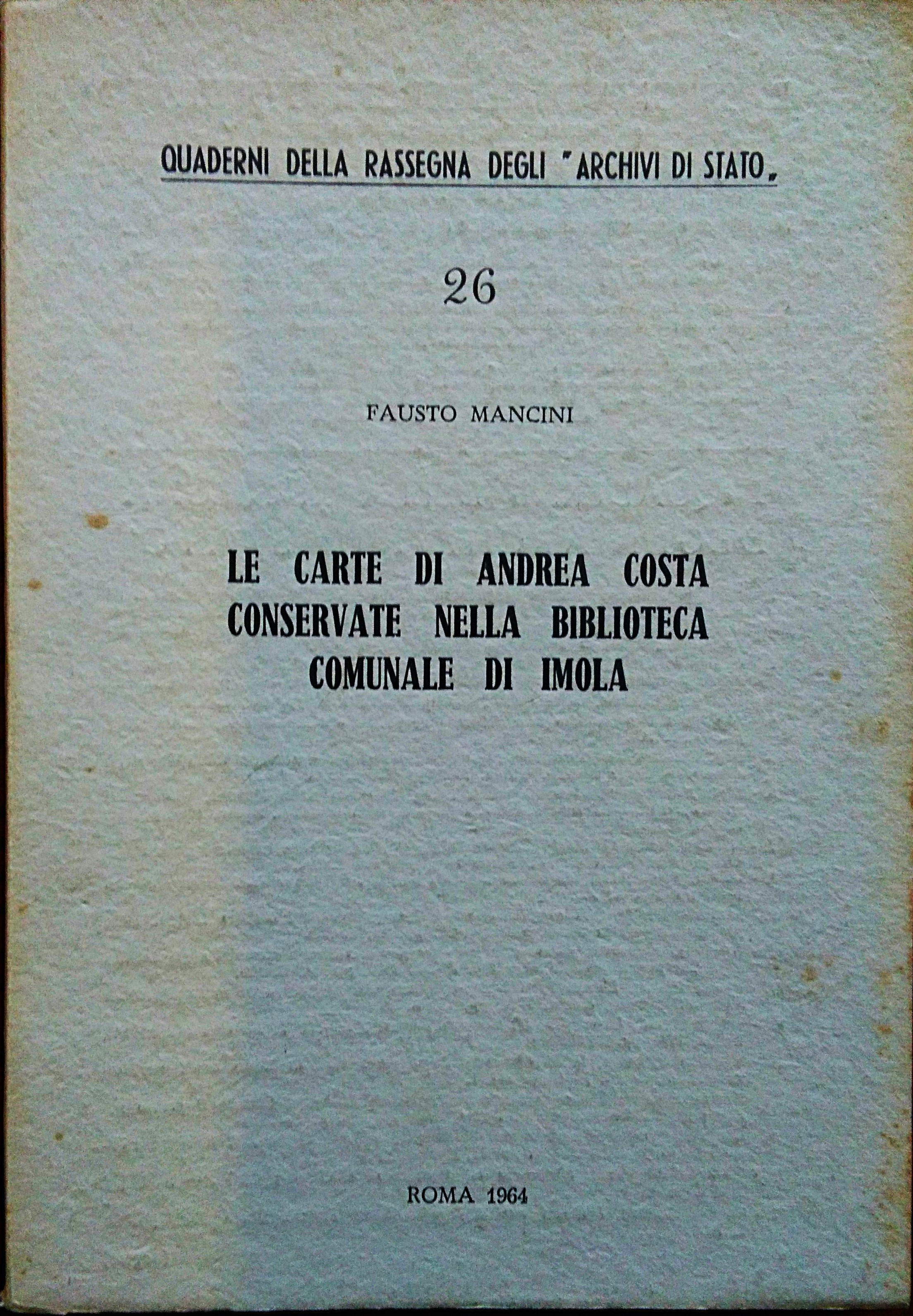 Le Carte Di Andrea Costa Conservate Nella Biblioteca Comunale Di …