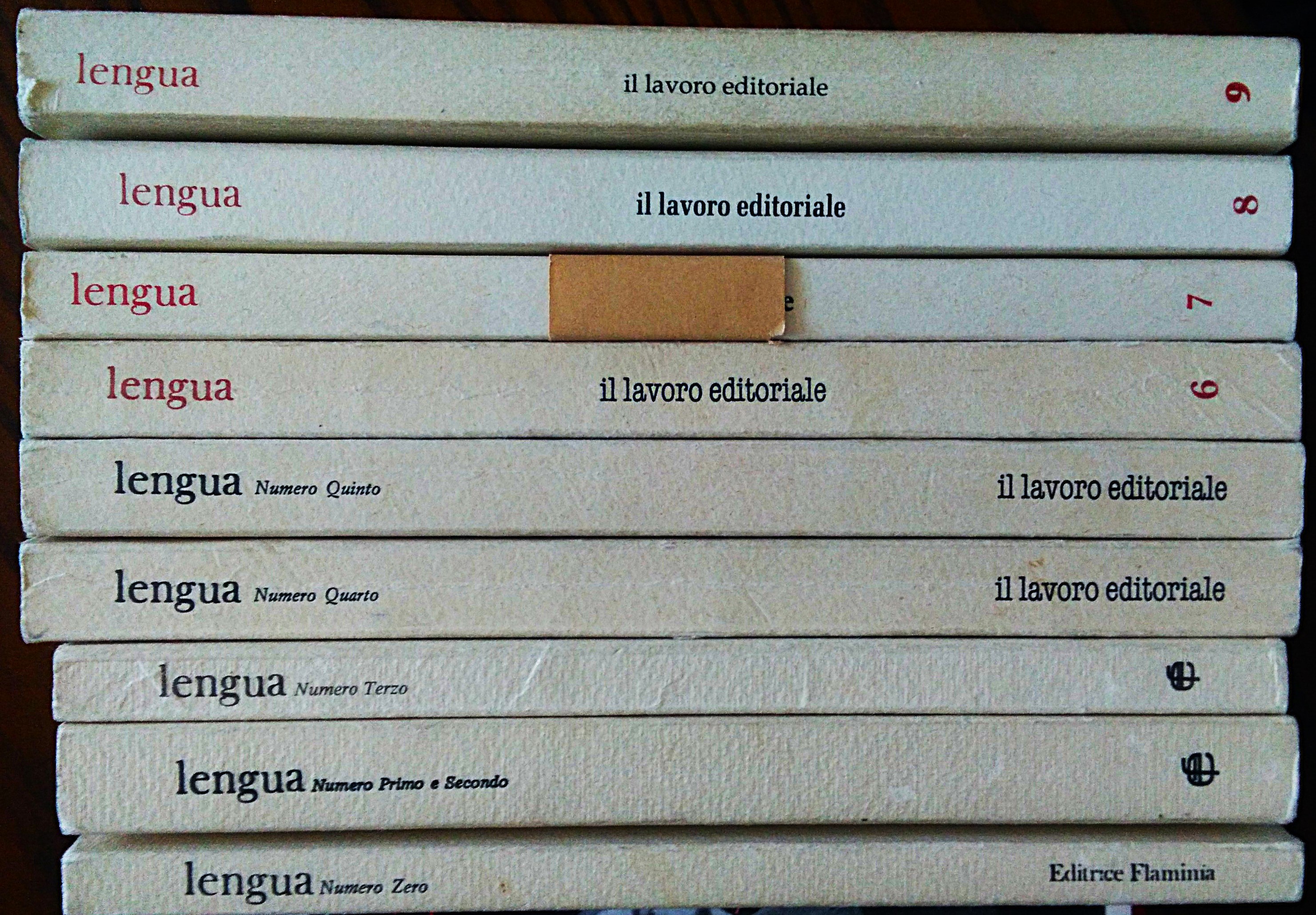 Lengua. Quadrimestrale, poi semestrale di poesia e letteratura. direttore responsabile …