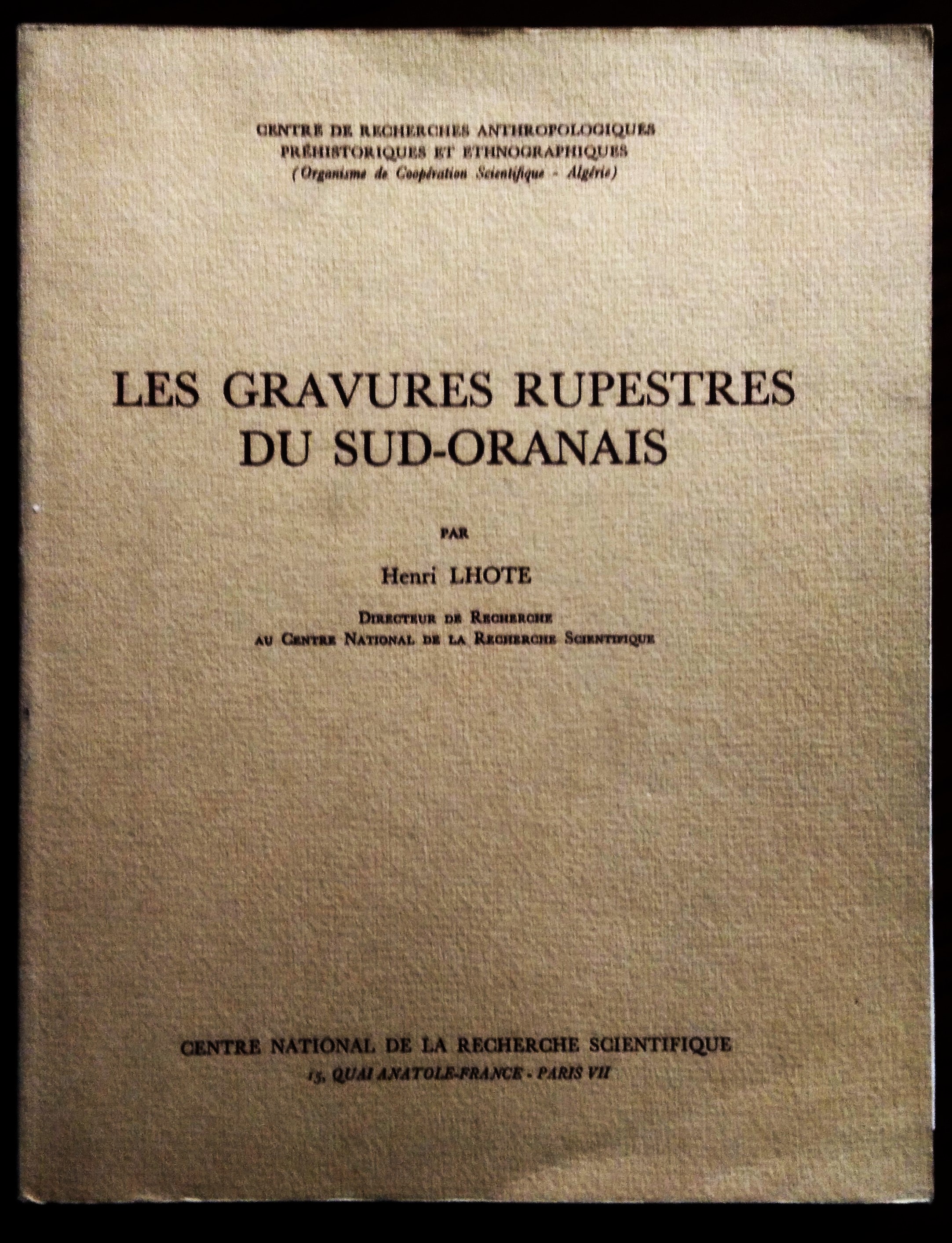 Les gravures rupestres du Sud-Oranais.