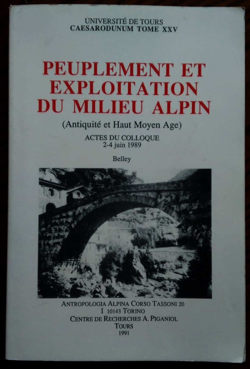 Peuplement et exploitation du milieu alpin. (Antiquite et Haut Moyen …