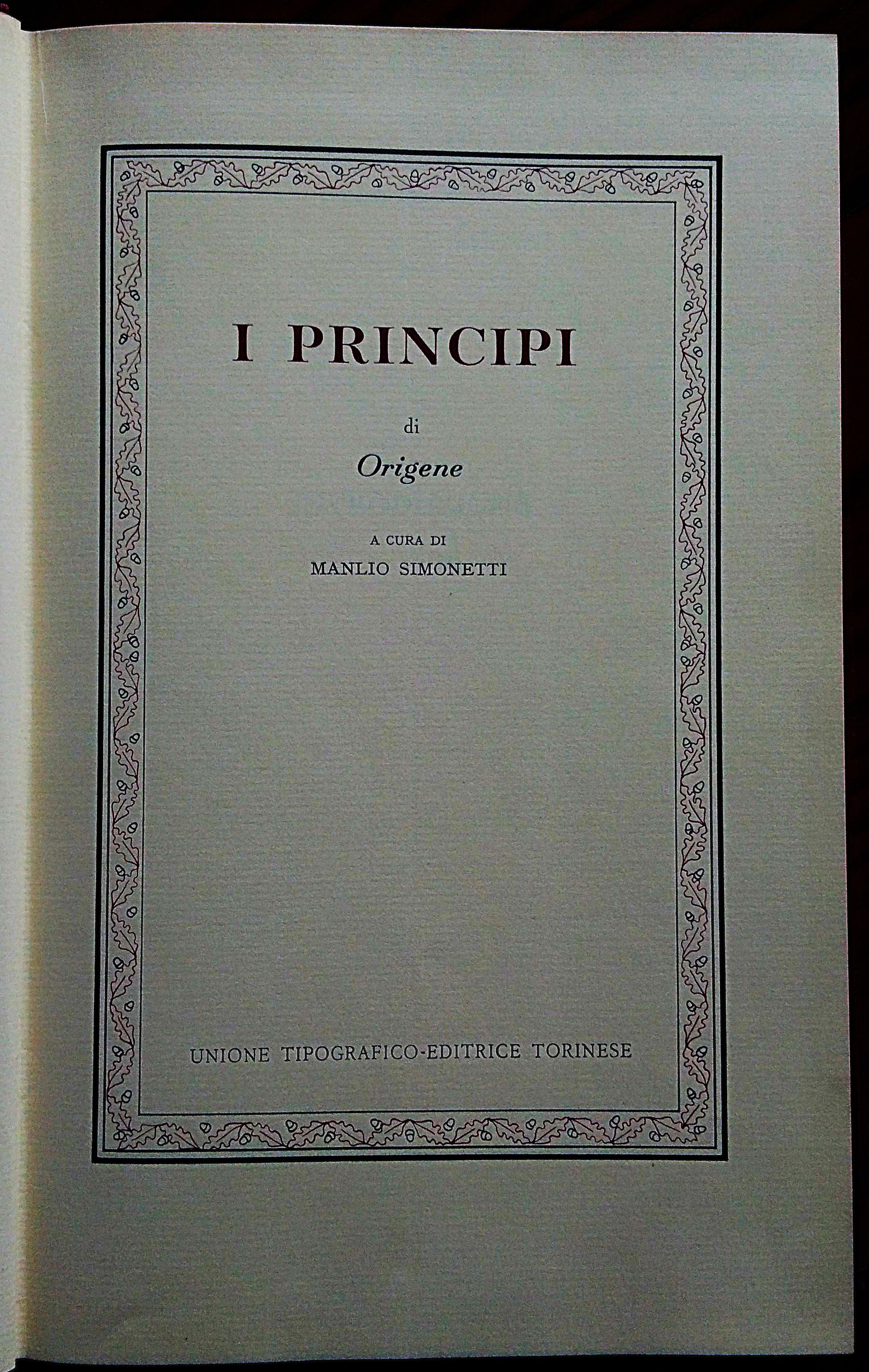 Principi. A cura di Manlio Simonetti.