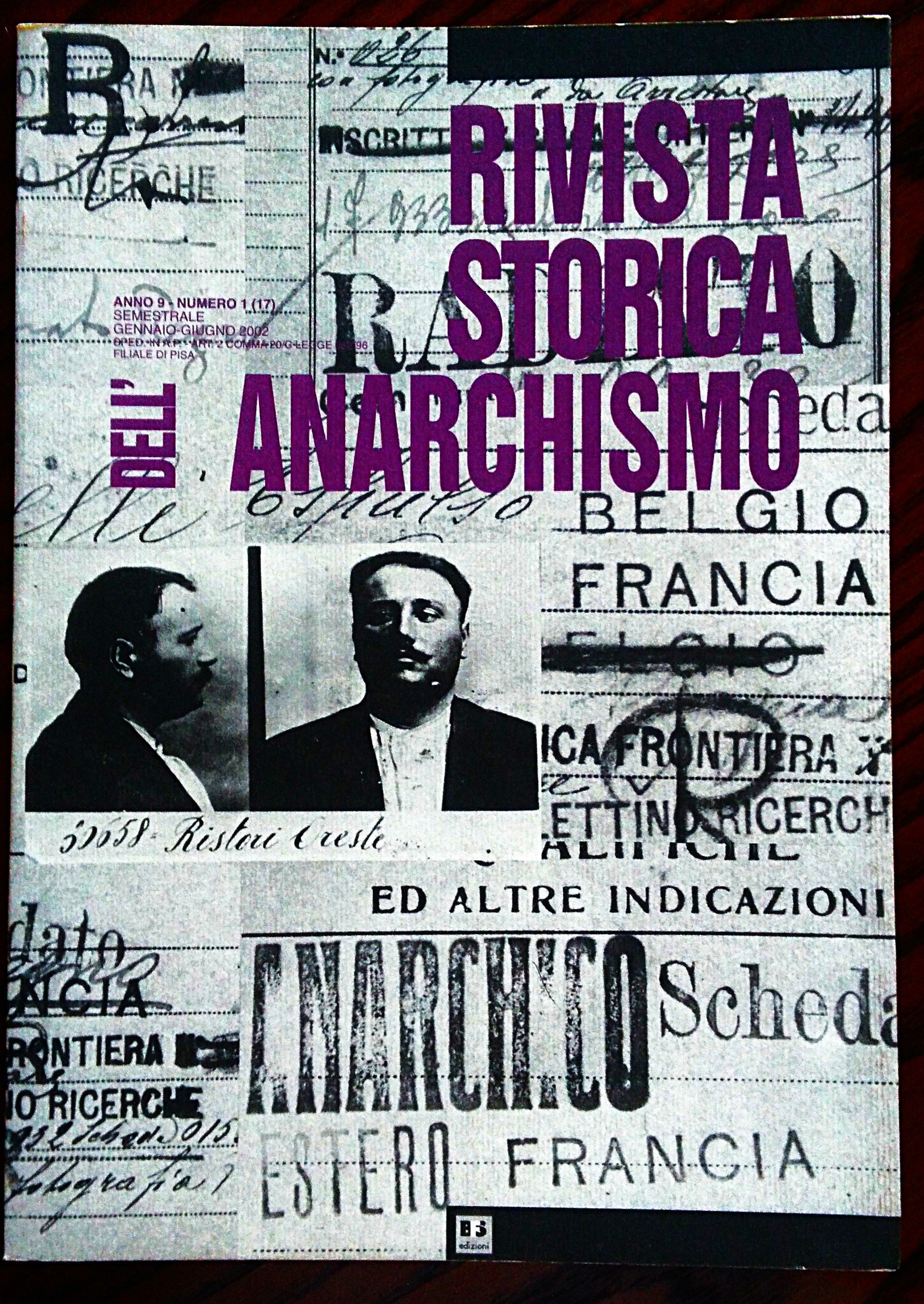 Rivista storica dell'anarchismo. Anno 9 numero 1 Gennaio-Giugno 2002.