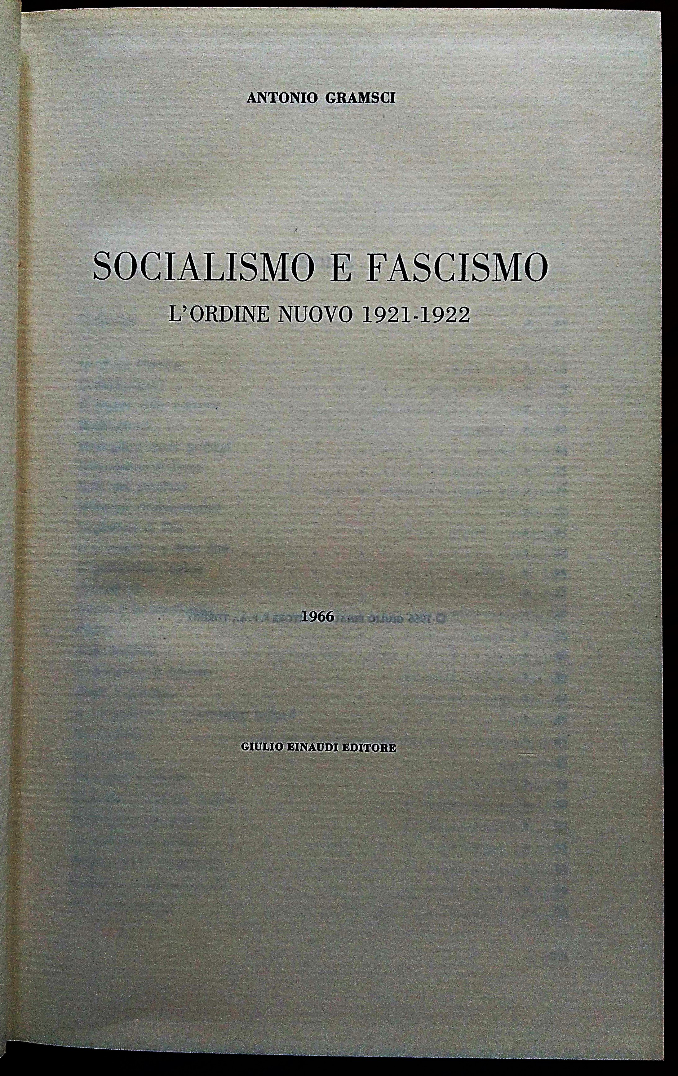 Socialismo e fascismo. L'Ordine Nuovo 1921-1922.