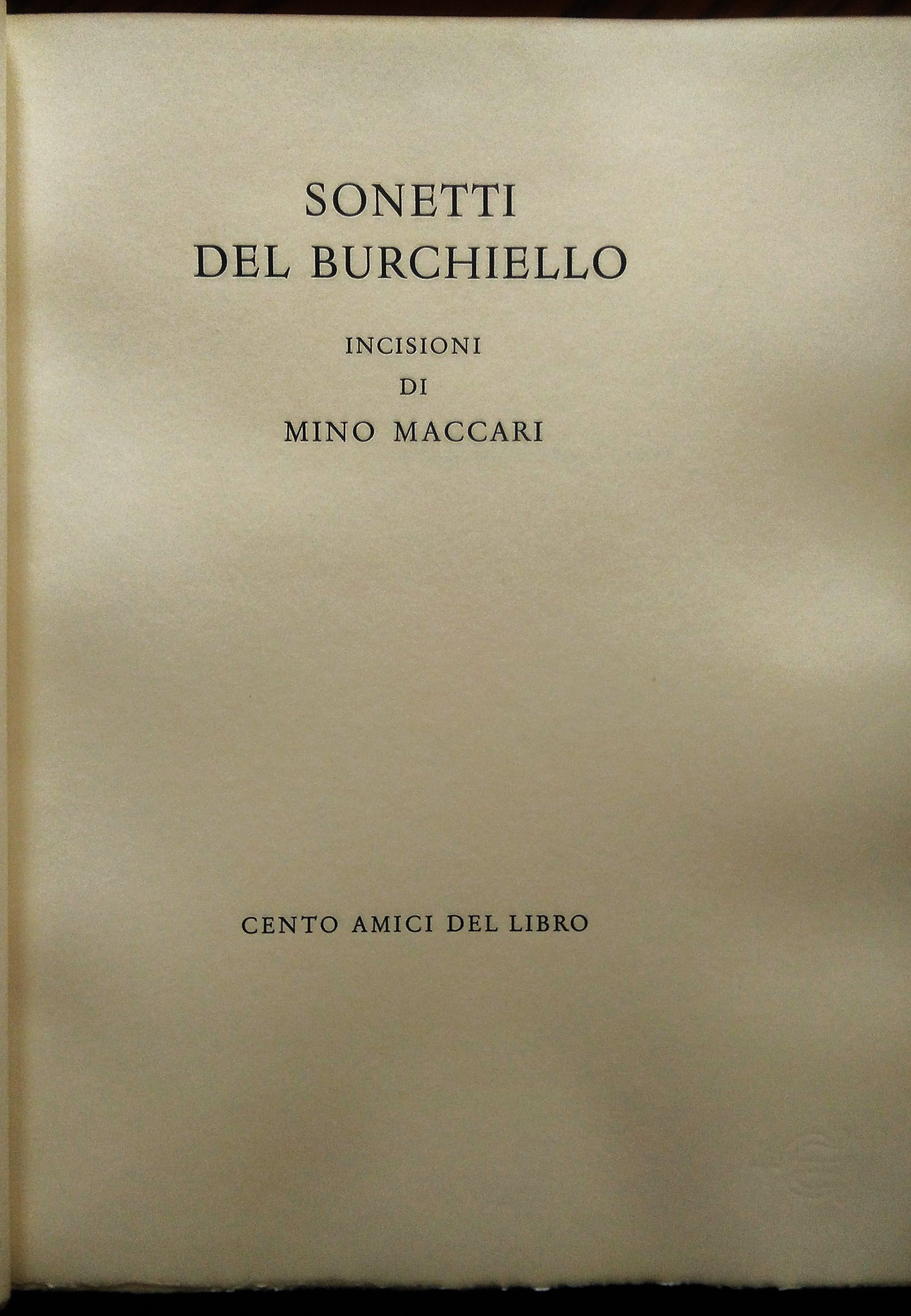 Sonetti del Burchiello. Incisioni di Mino Maccari.