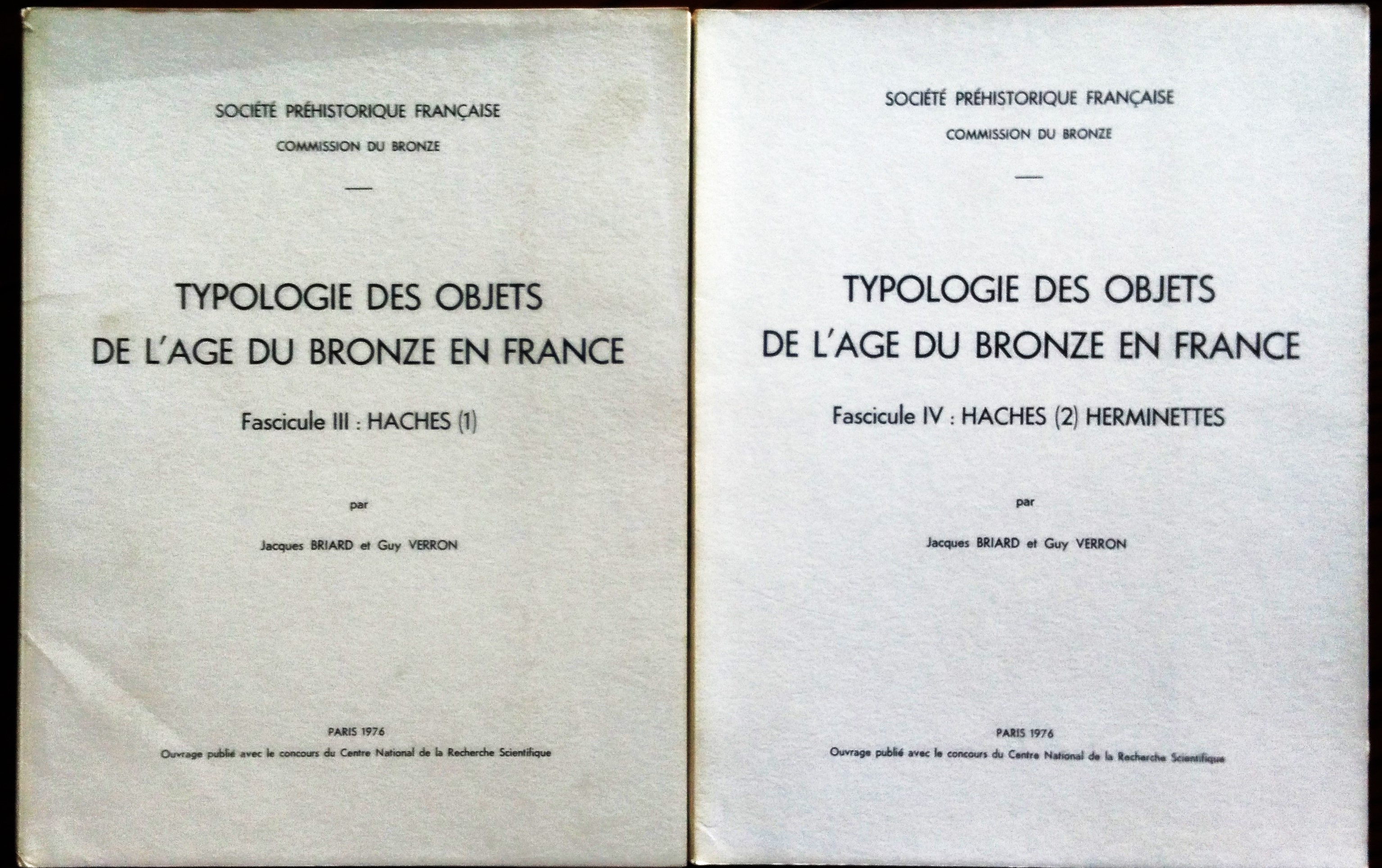 Typologie des objets de l'âge du bronze en France. Fascicule …
