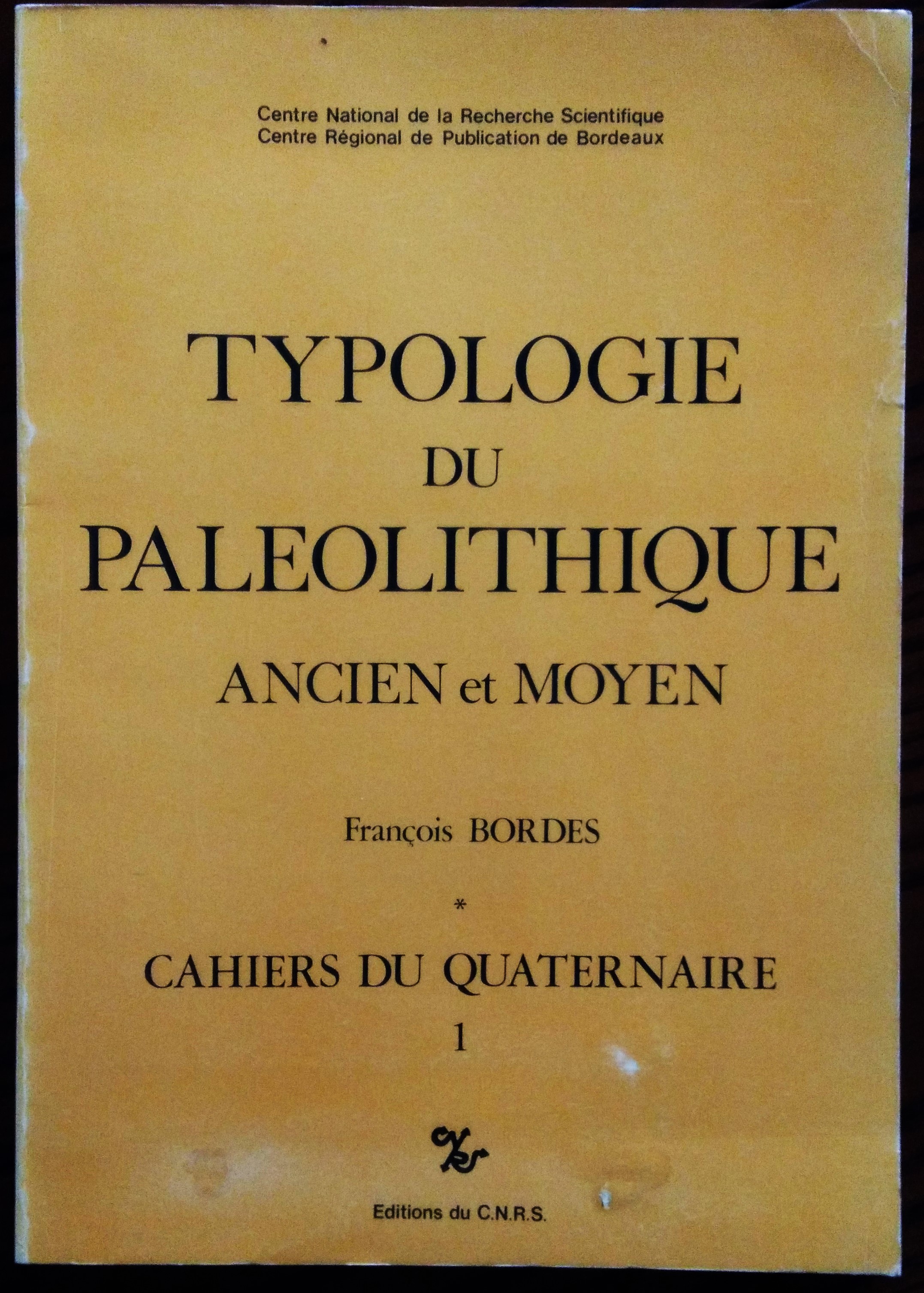 Typologie du Paléolithique ancien et moyen.