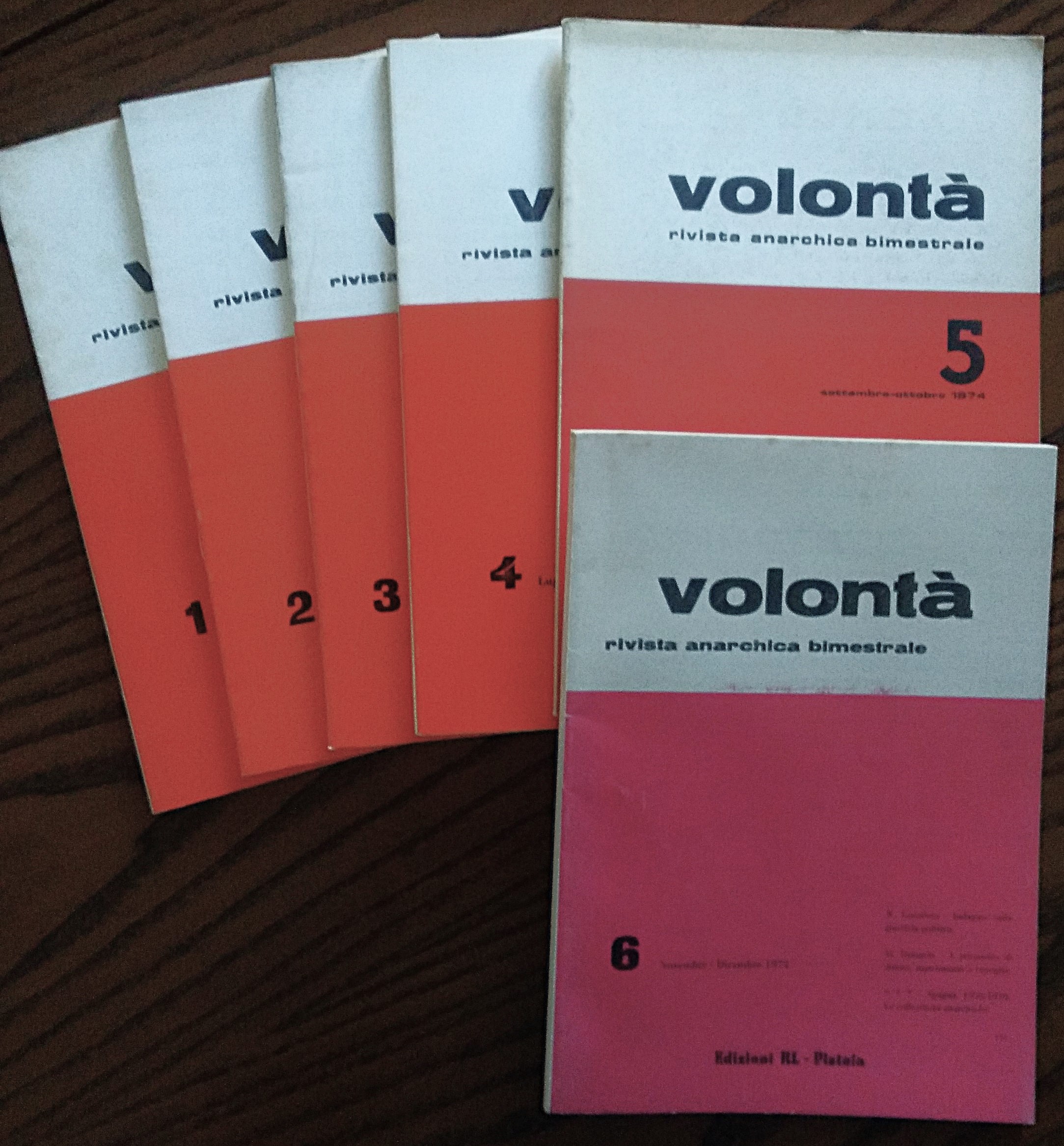 Volontà. Rivista anarchica trimestrale. Anno 1976.