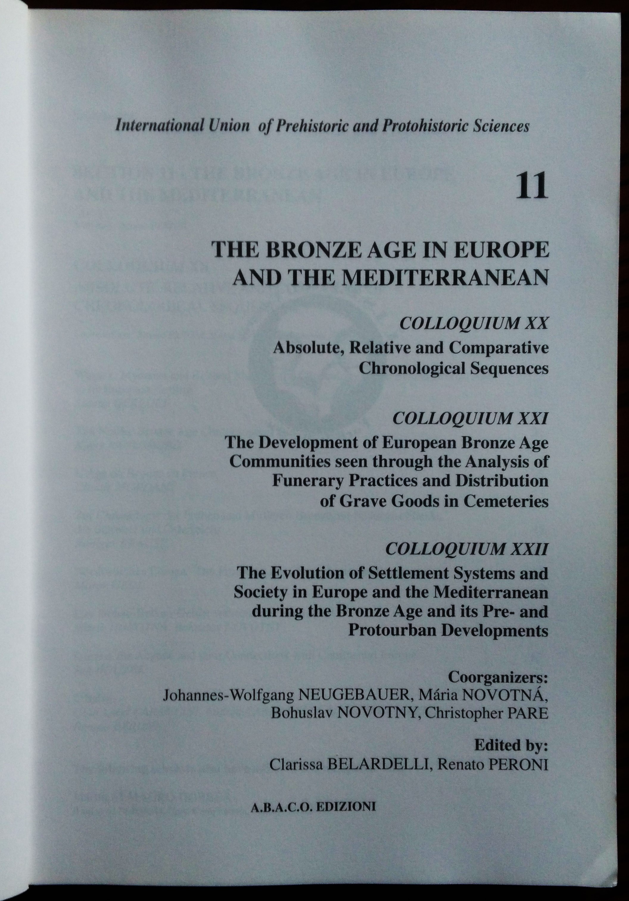 XIII International Congress of Prehistoric and Protohistoric Sciences: Forli (Italia) …