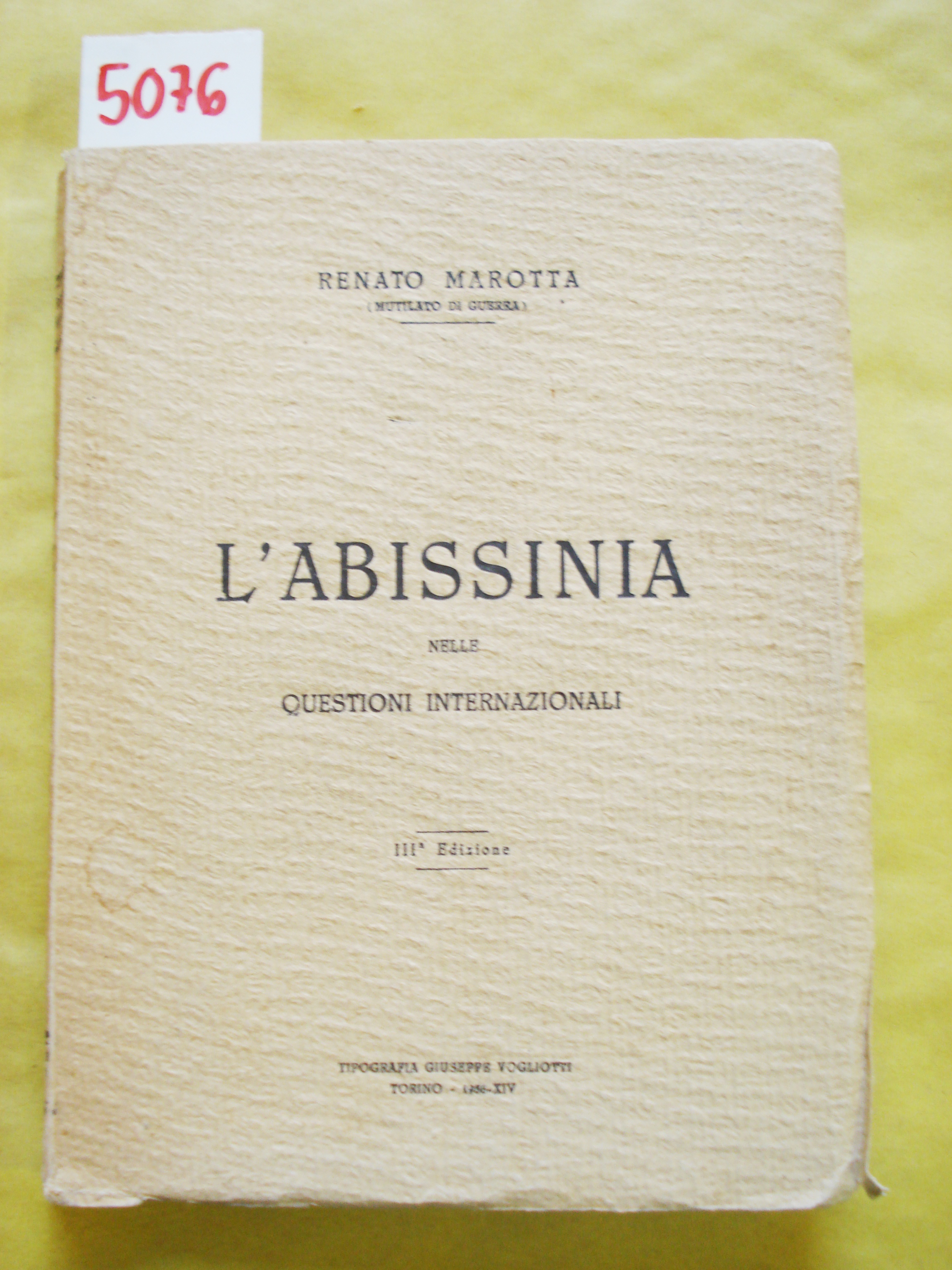 ABISSINIA NELLE QUESTIONI INTERNAZIONALI.
