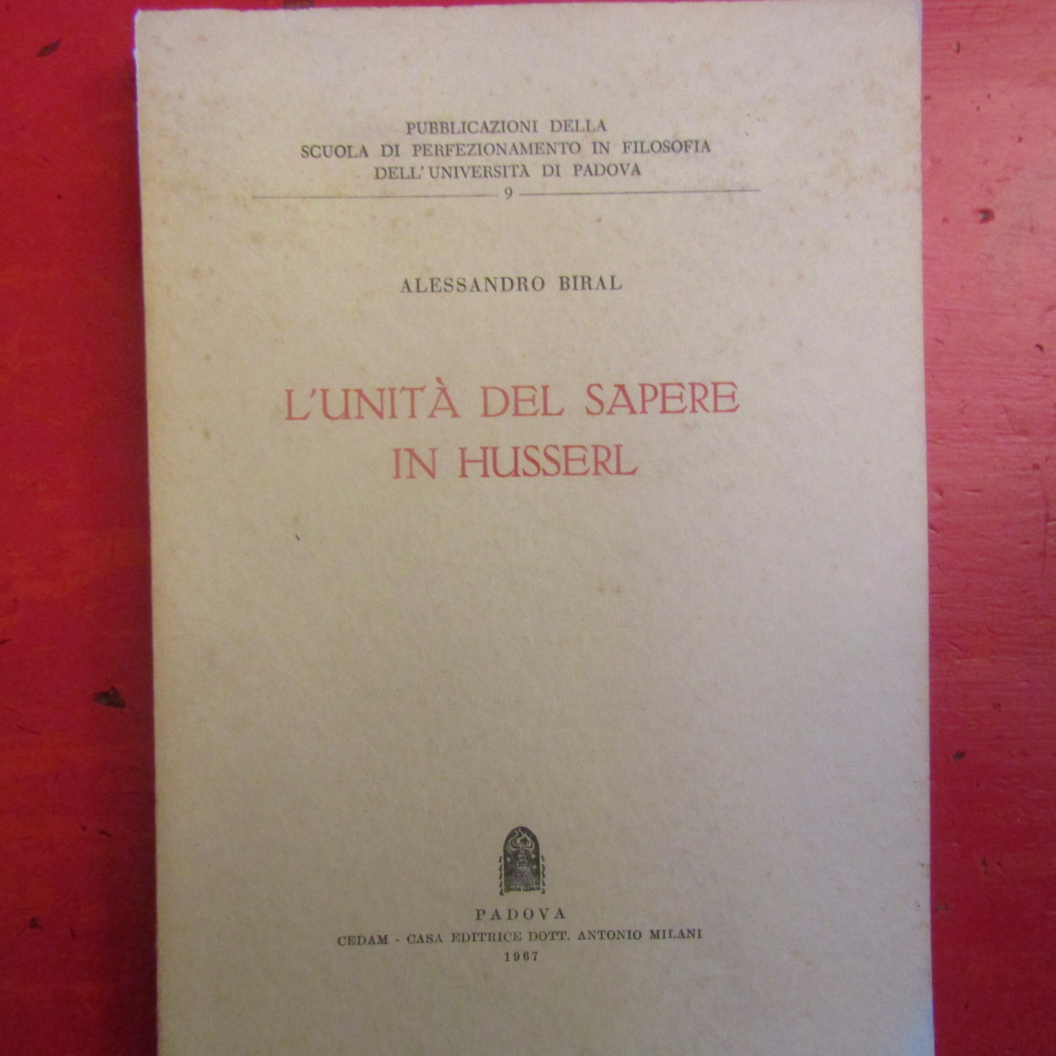 L'unità del sapere in Husserl