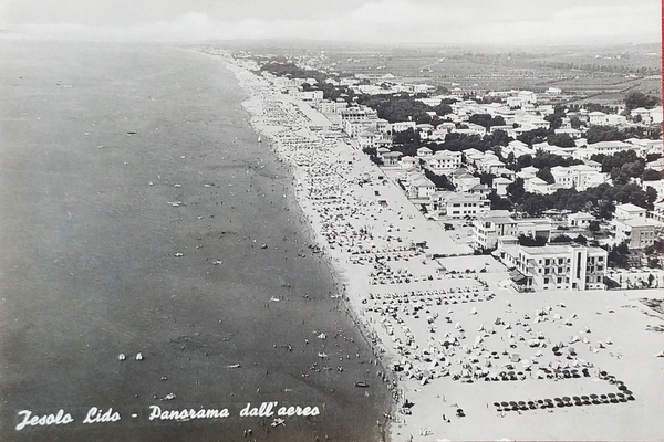 Cartolina - Jesolo Lido - Panorama dall'aereo - 1960