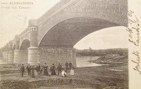 Cartolina - Alessandria - Ponte sul Tanaro - 1904