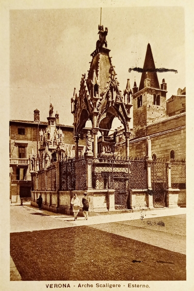 Cartolina - Verona - Arche Scaligere - Esterno - 1929