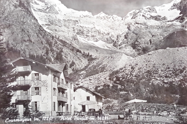 Cartolina - Courmayeur - Hotel Purtud - 1955 ca.