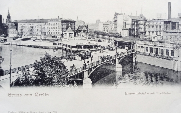 Cartolina - Gruss aus Berlin - Jannowitzbrücke mit Stadtbahn - …