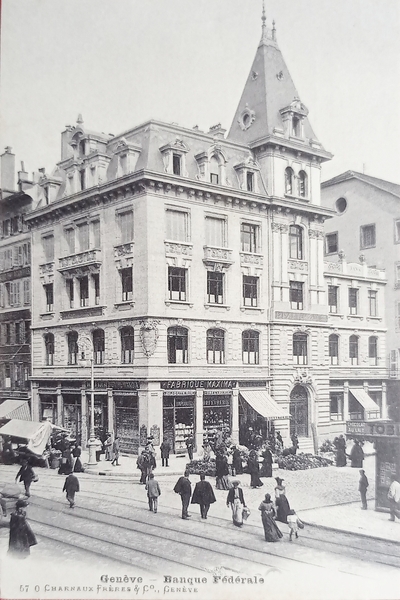 Cartolina - Svizzera - Genève - Banque Federale - 1910 …