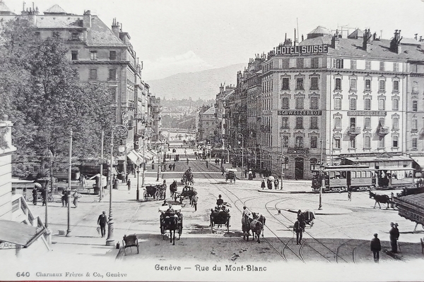 Cartolina - Svizzera - Genève - Rue du Mont-Blanc - …