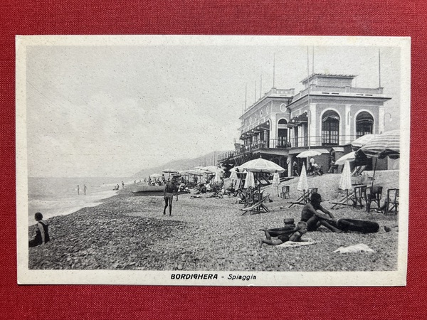 Cartolina - Bordighera - Spiaggia - 1920 ca.
