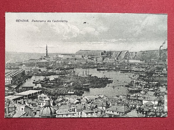 Cartolina - Genova - Panorama da Castelletto - 1921