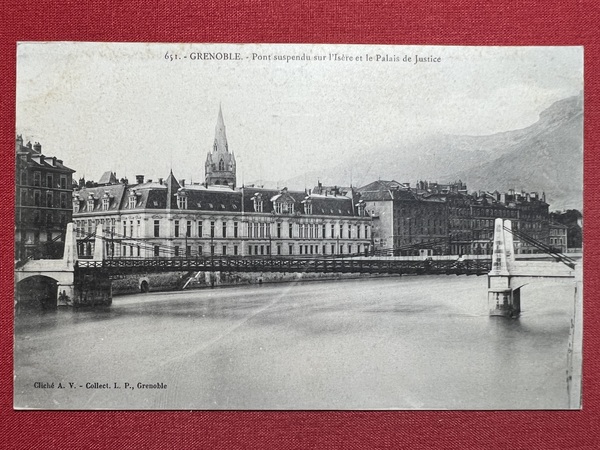 Cartolina - Francia - Grenoble - Pont suspendu sur l'Isère …