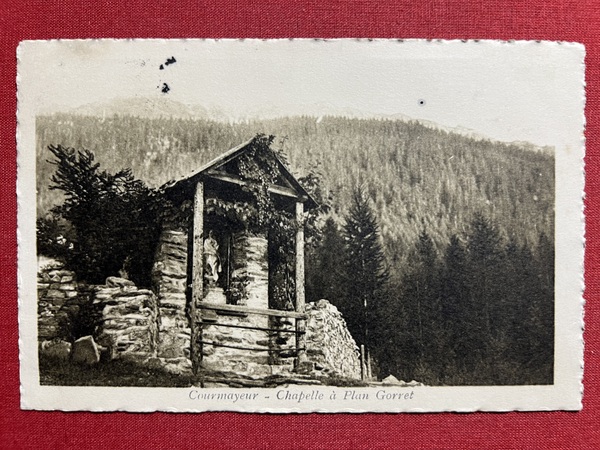 Cartolina - Courmayeur - Chapelle à Plan Gorret - 1920